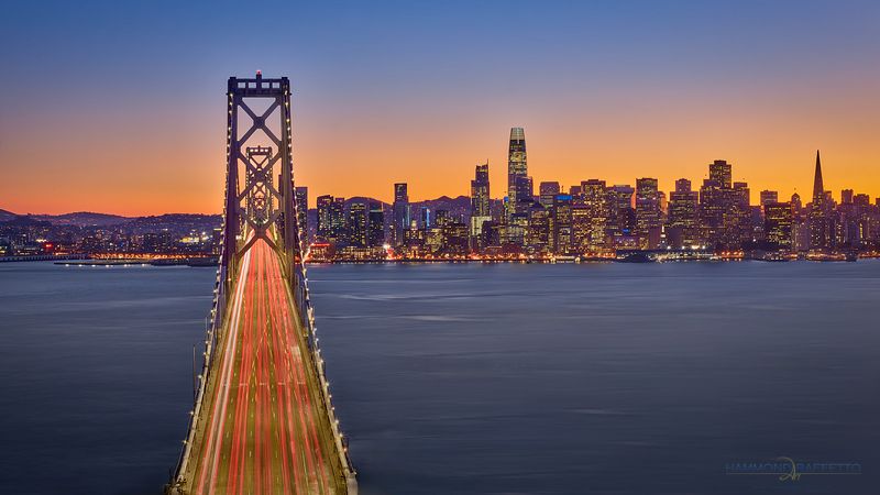 San Francisco Bay Bridge At Sunset
