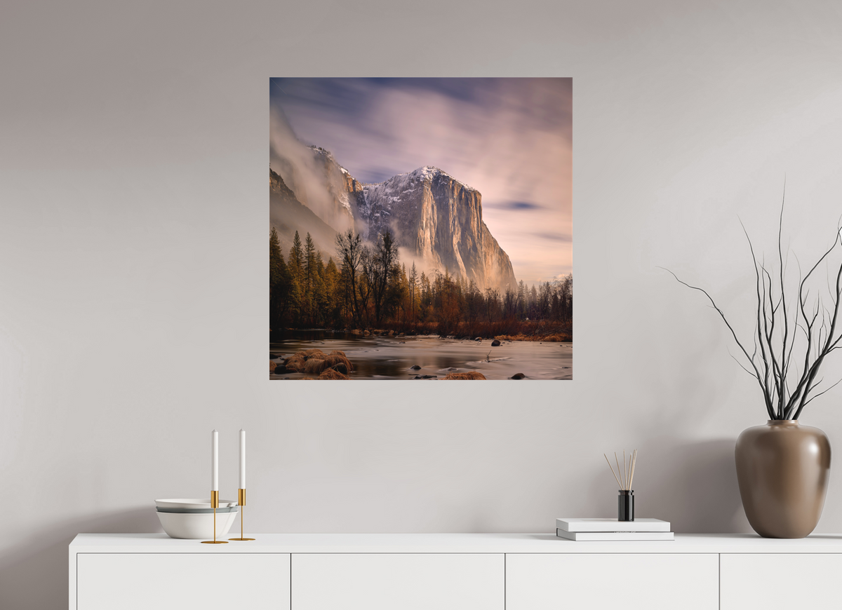30 x 30″, Fine Art Textile El Capitan at Dawn