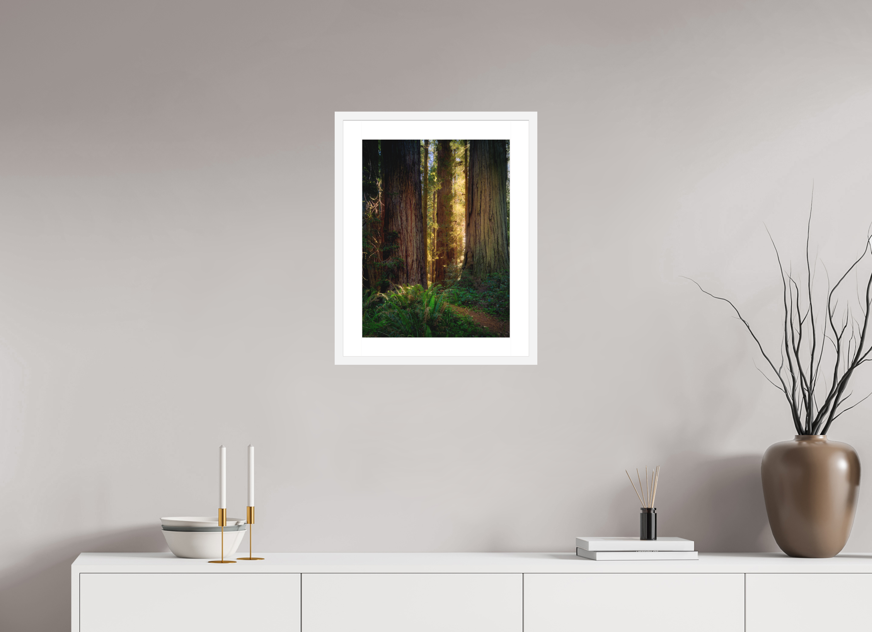 15 x 20″, Passe-Partout White Frame Novaculata: Back to the Redwoods