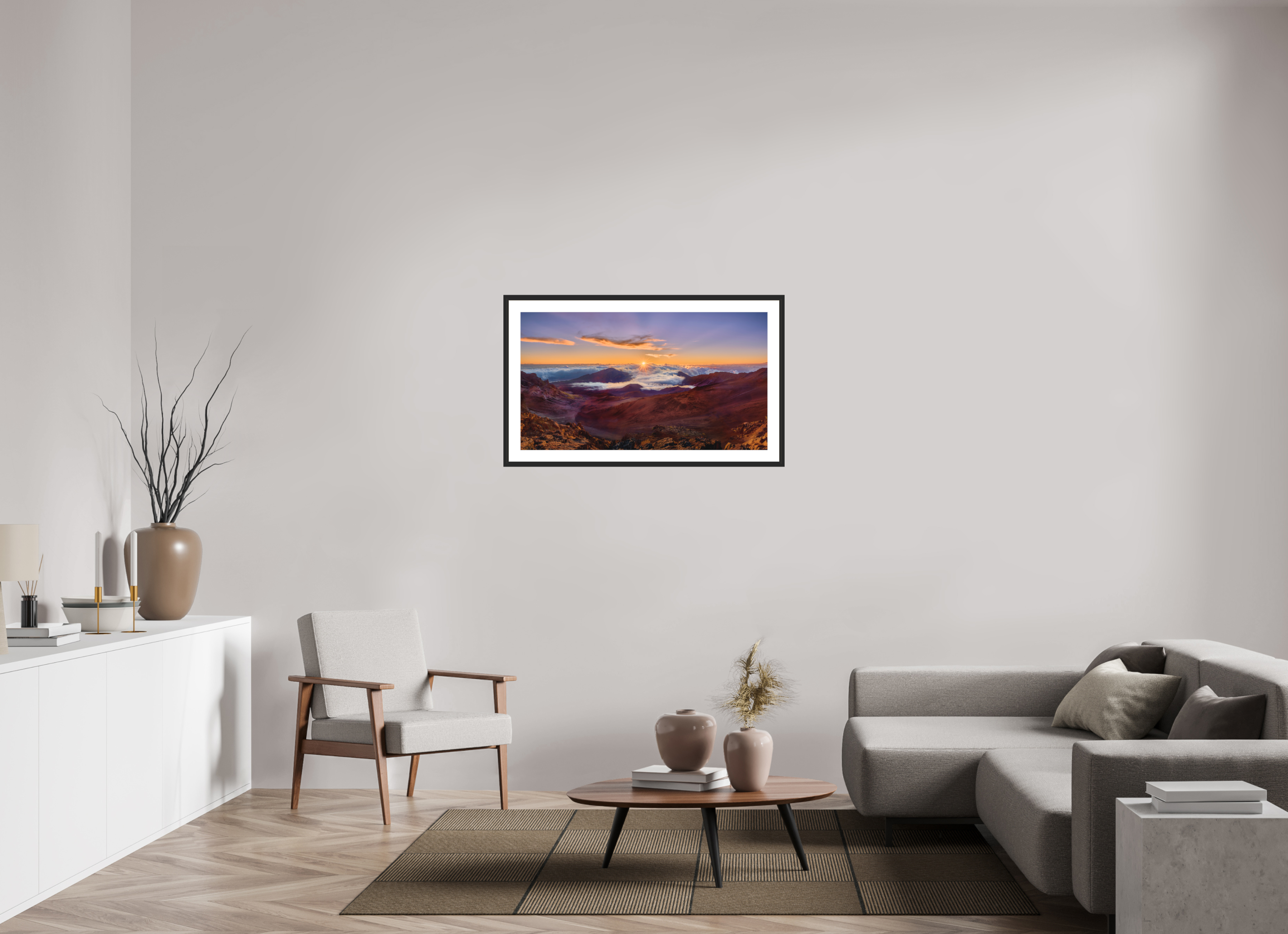 40 x 22.5″, Passe-Partout Black Frame Haleakala Daybreak
