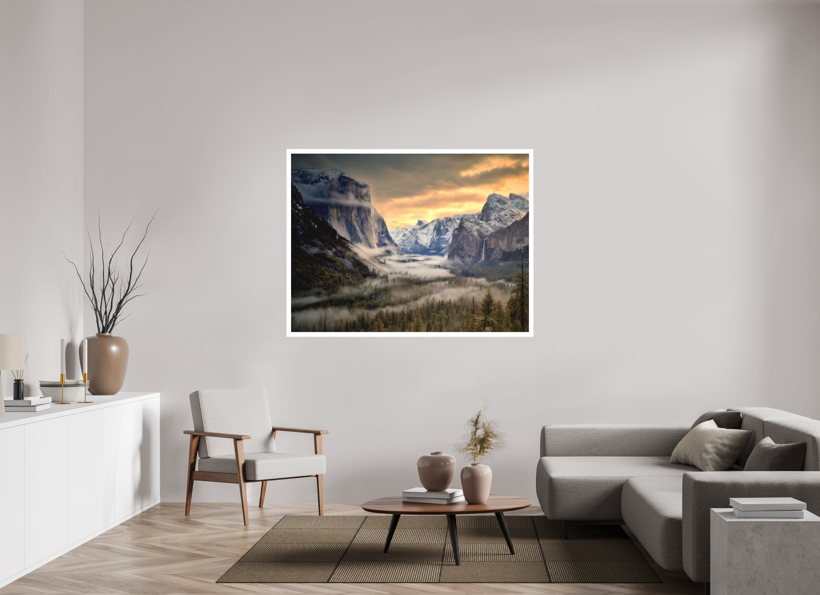 60 x 45″, Fine Art Bonded Acrylic Tunnel View Winter Dawn