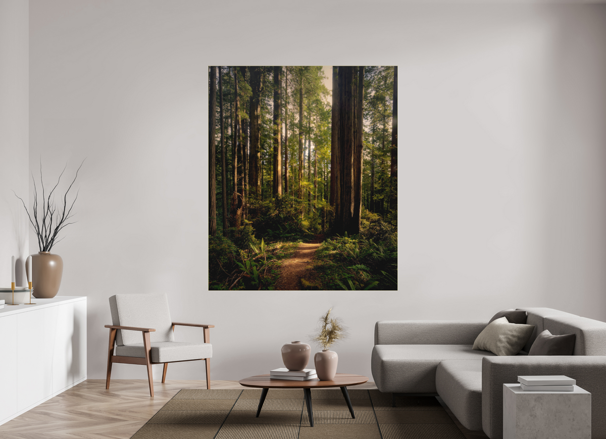 63 x 74.8″, Bonded Acrylic Gold Frame "I went to the woods . . .."