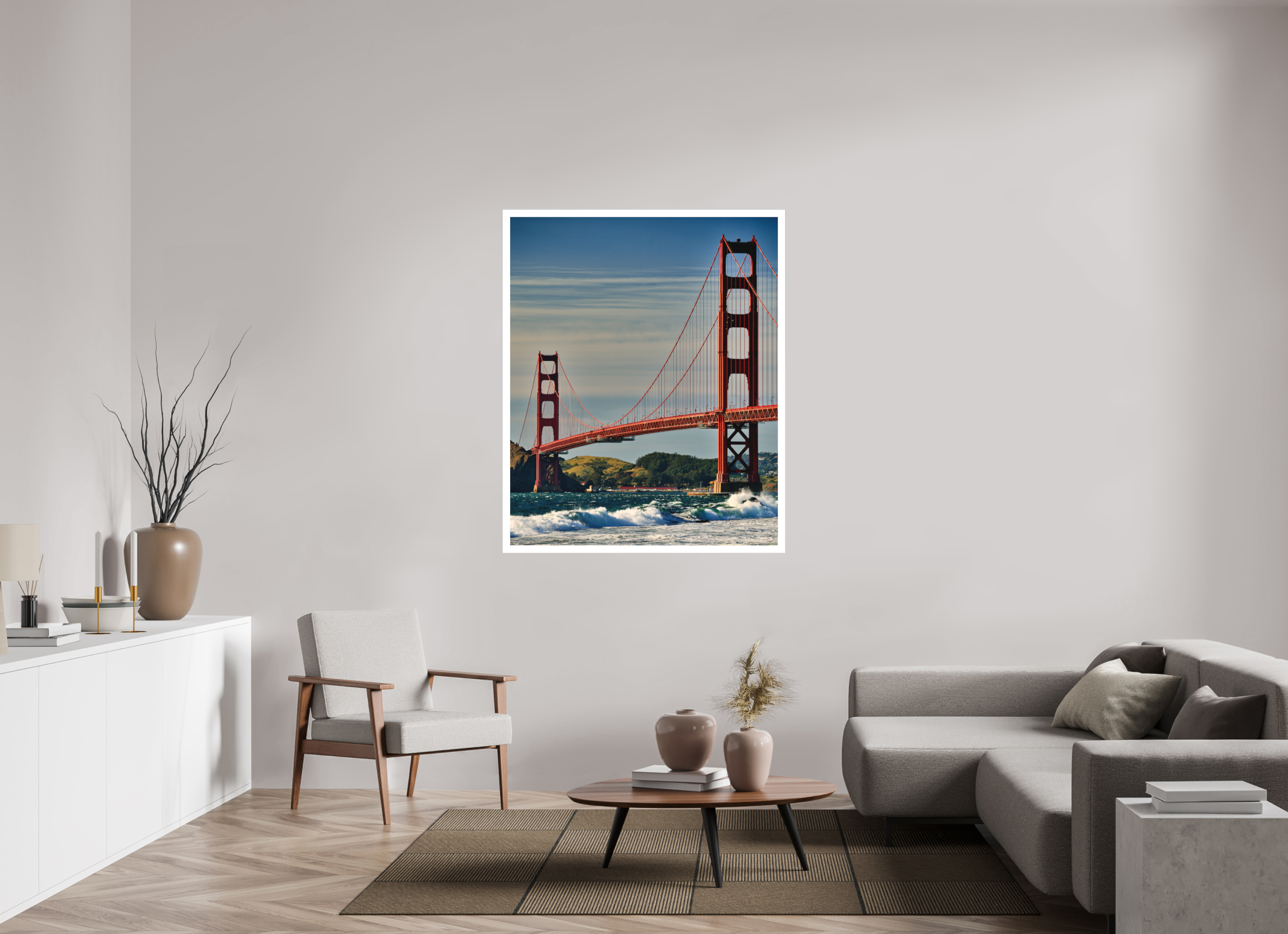 43 x 52.8″, Fine Art Bonded Acrylic Golden Gate II: Another Postcard View