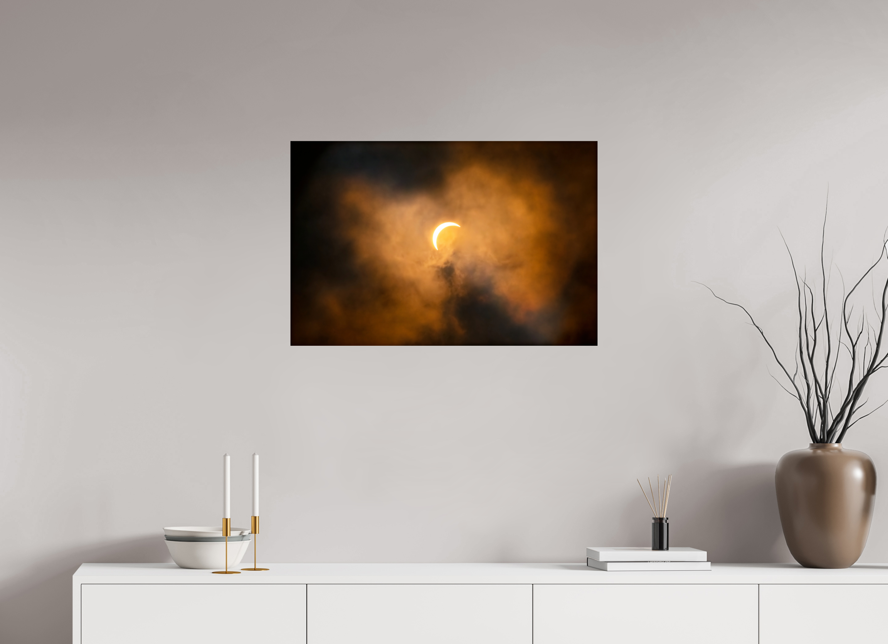 30 x 20″, Giclée Alu-Dibond 2024 Eclipse: Crescent Sun