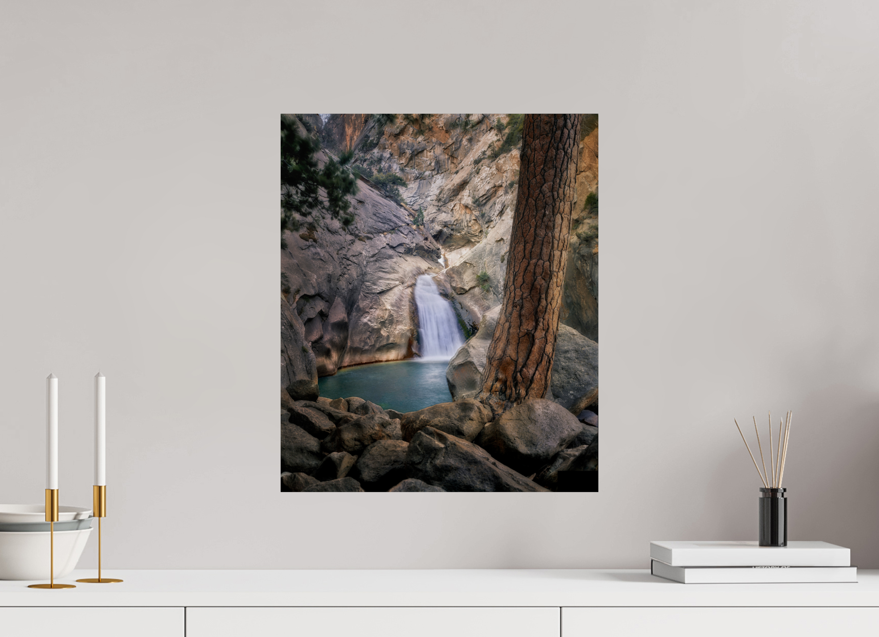 16 x 19.1″, Giclée Alu-Dibond Roaring River Falls 1 —Kings Canyon