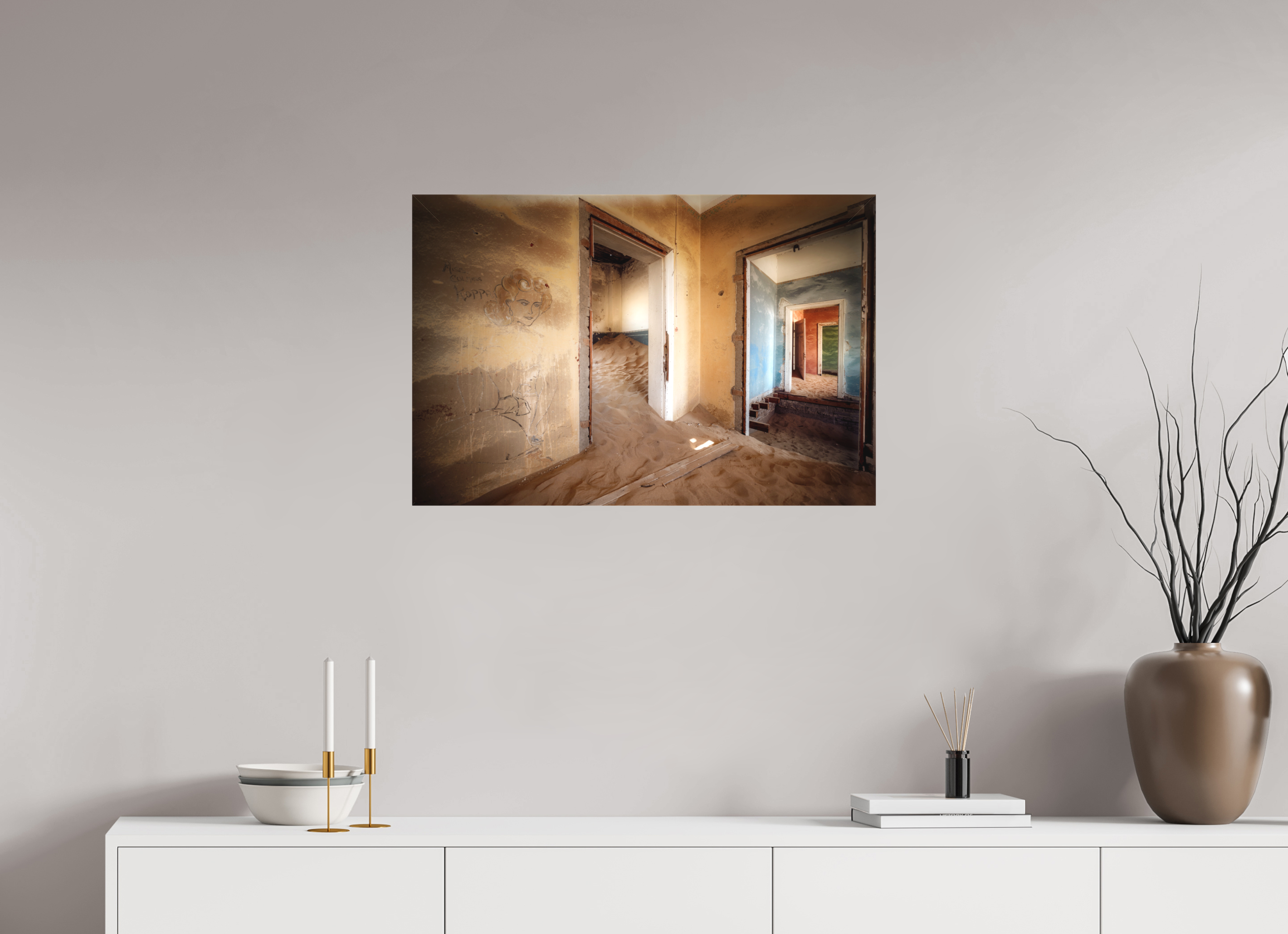 30 x 20″, Fine Art Textile Lost Dreams of Kolmanskop