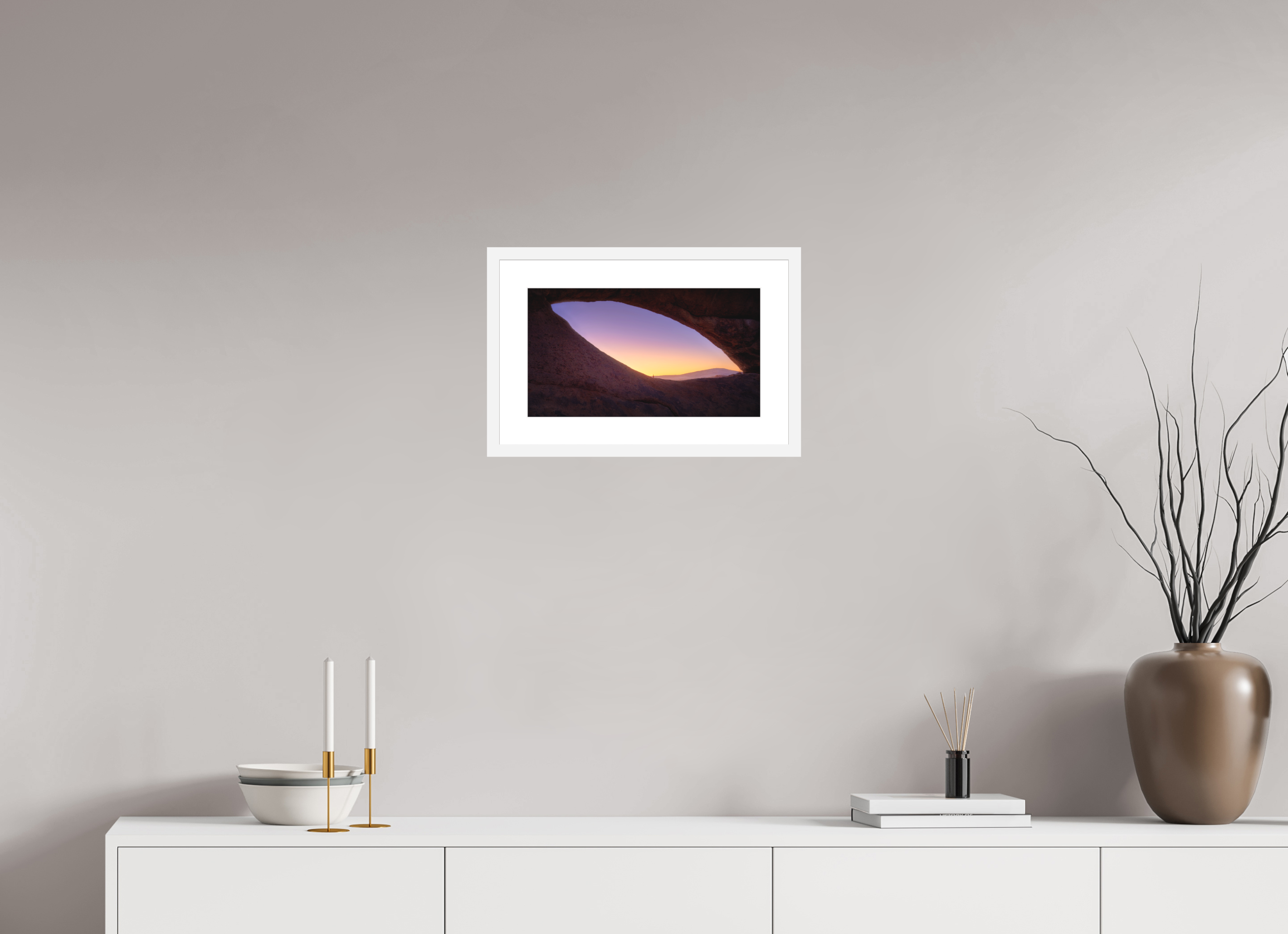 16 x 9″, Passe-Partout White Frame Spitzkoppe — The Eye, Namibia