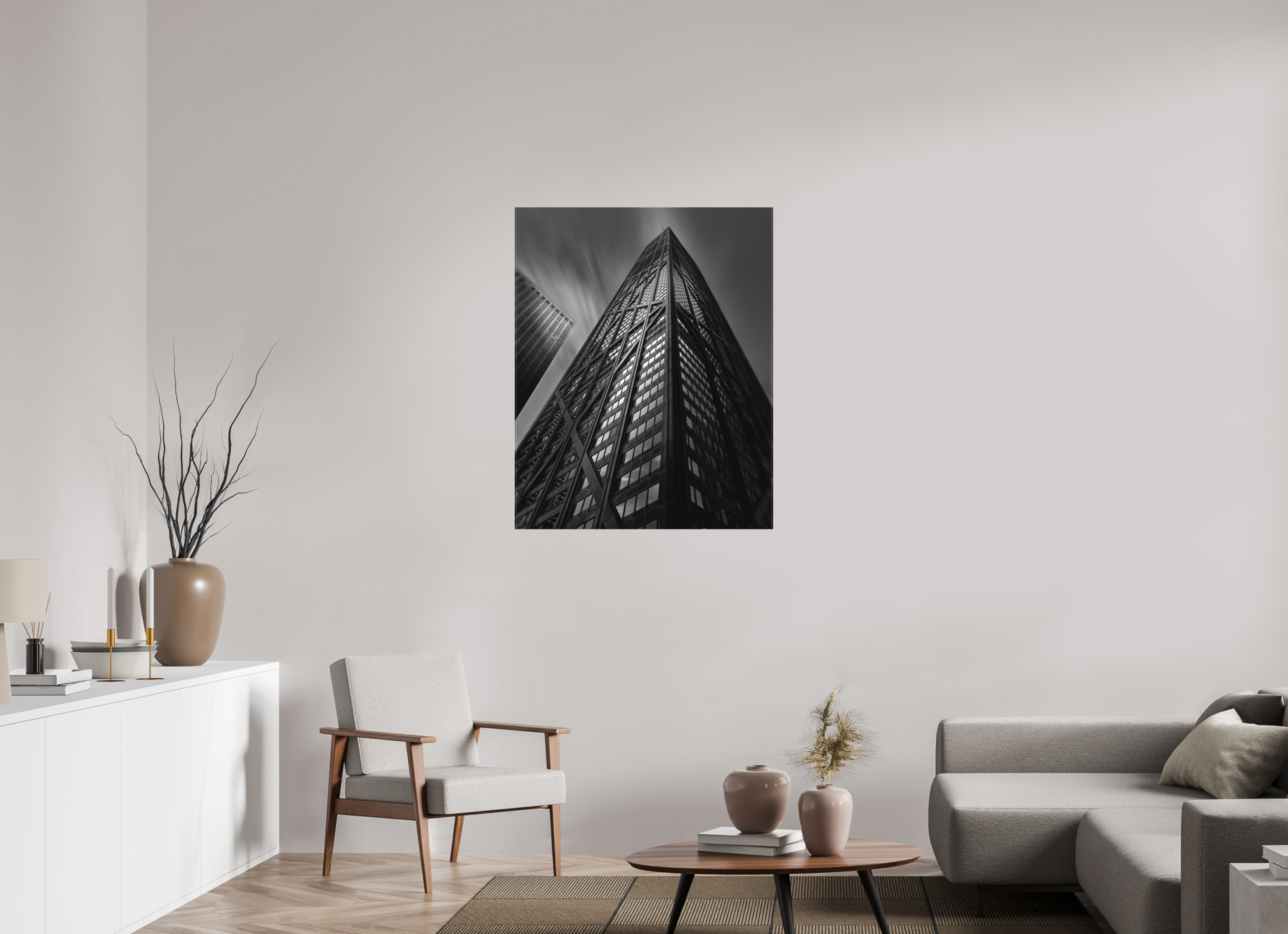 32 x 40″, Fine Art Textile Chicago's John Hancock Building