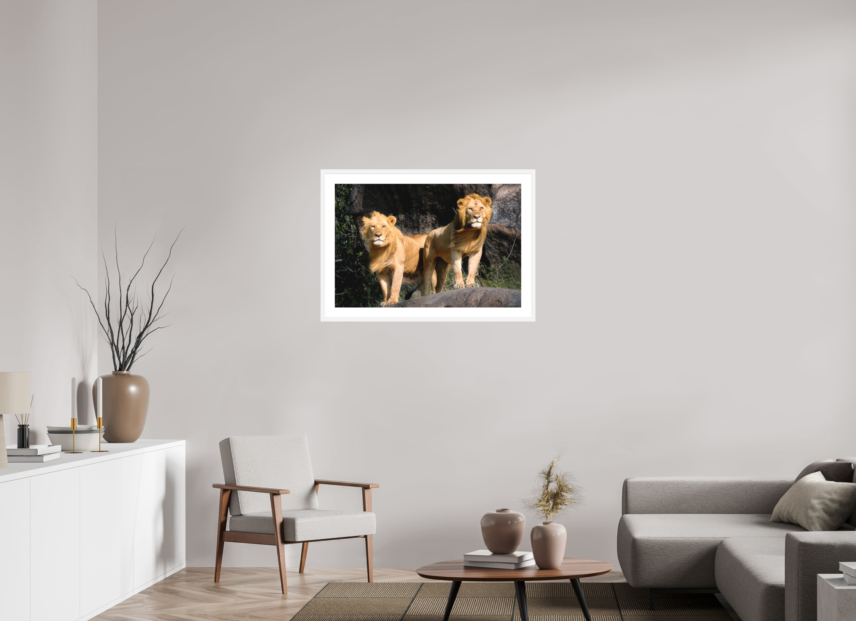 36 x 24″, Passe-Partout White Frame Two Fabios