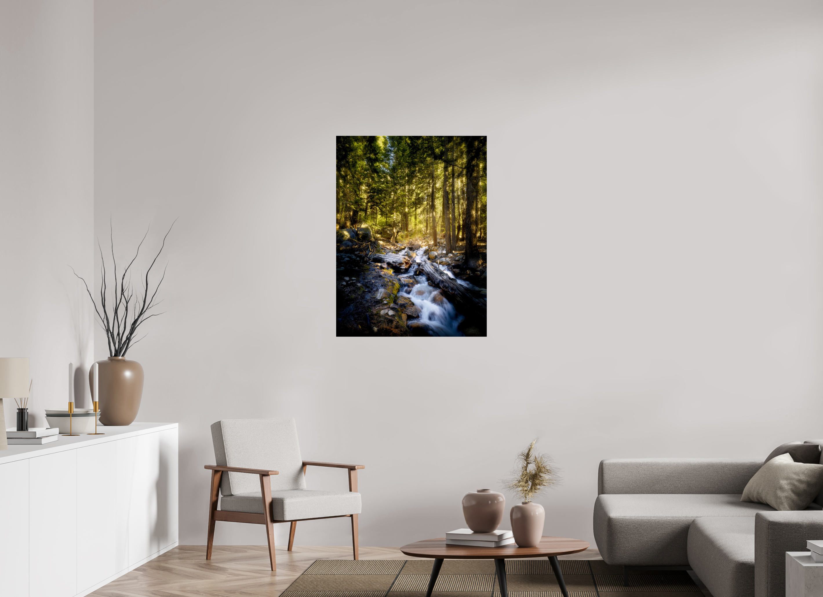 30 x 40″, Giclée Alu-Dibond Lone Pine Creek Waterfall on Mt. Whitney