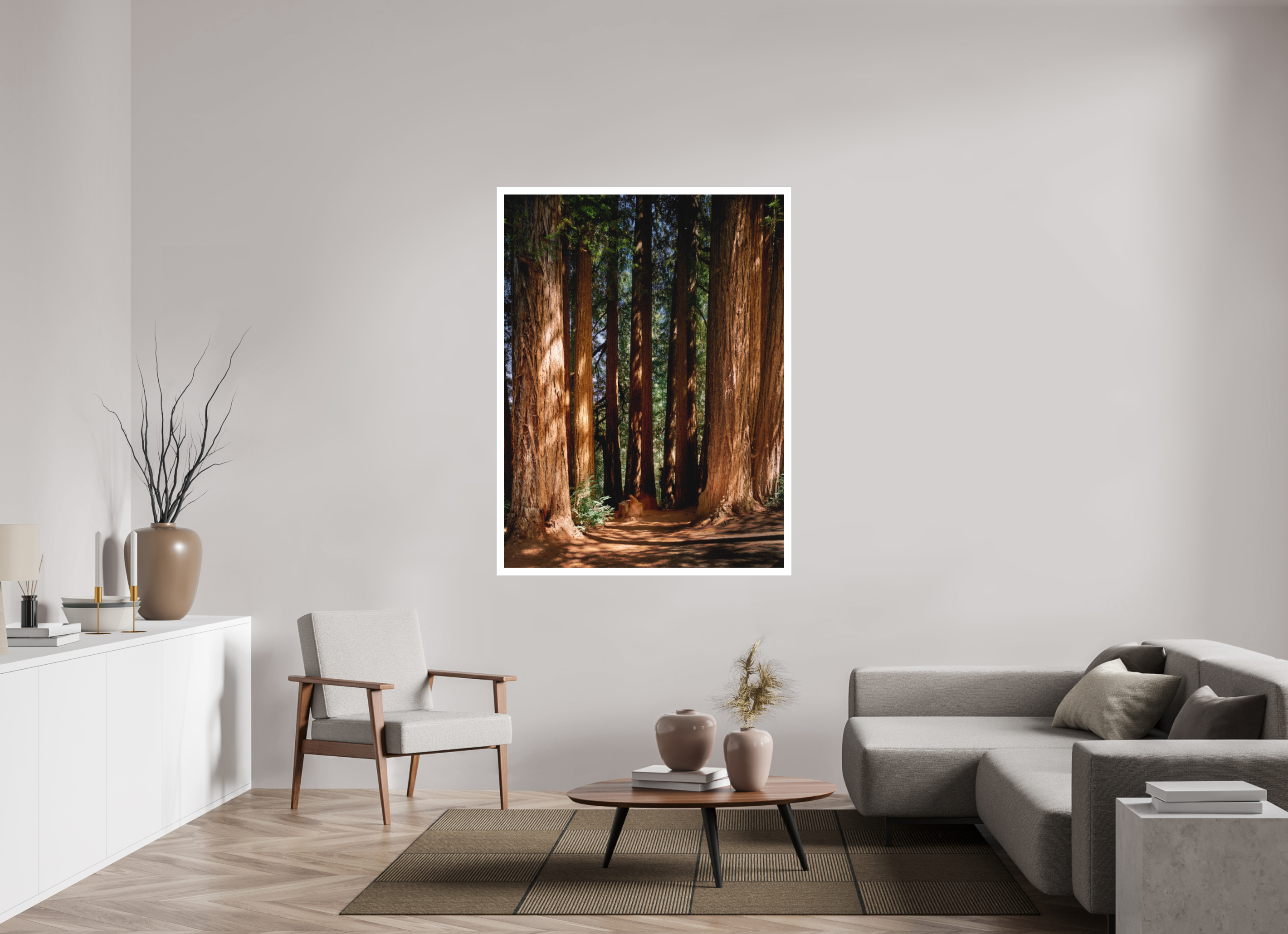 45 x 60″, Fine Art Bonded Acrylic Felton Redwoods Cathedral Grove