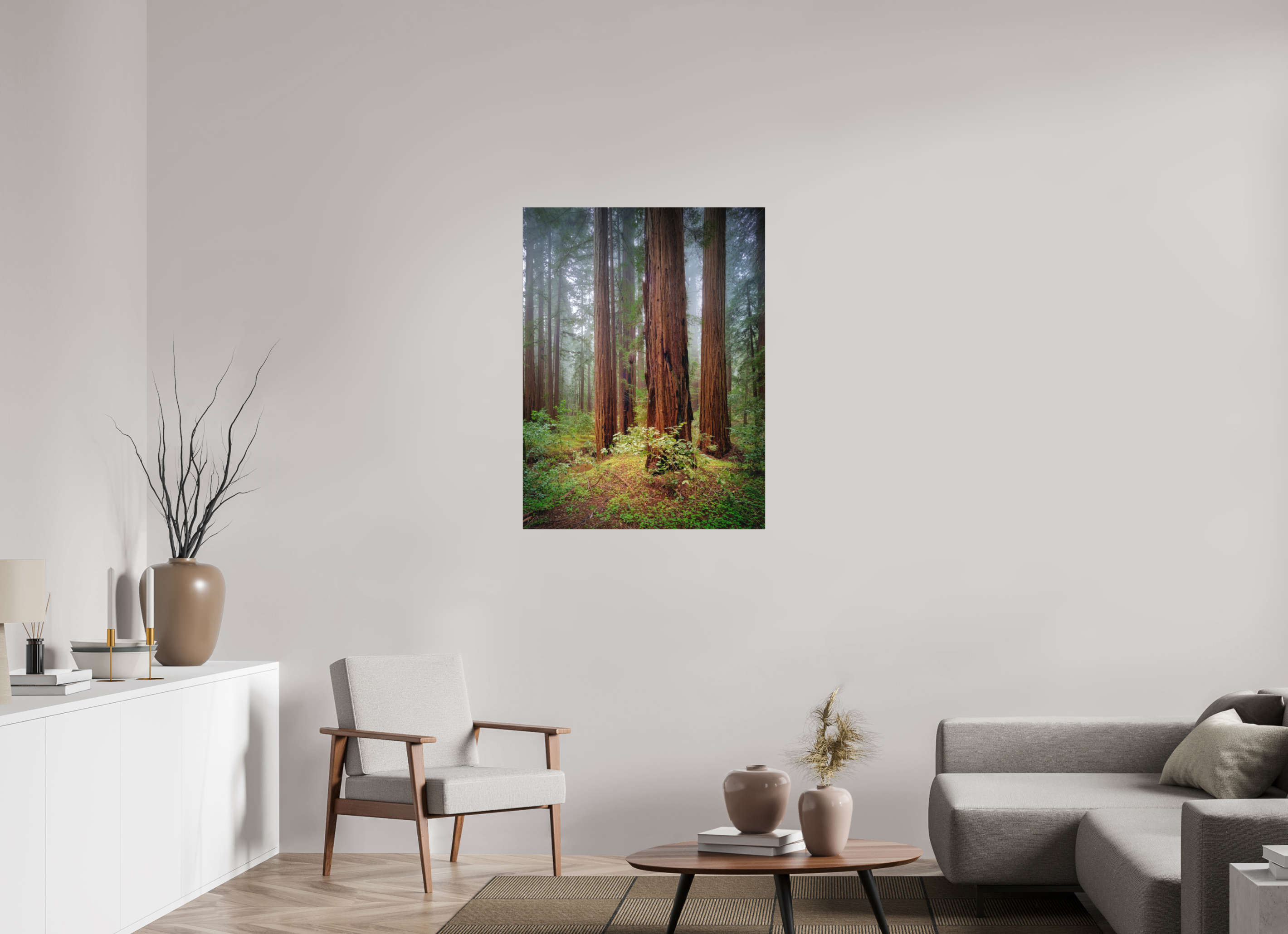 30 x 40″, Fine Art Textile Armstrong Redwoods I: Truncus Circle of Life
