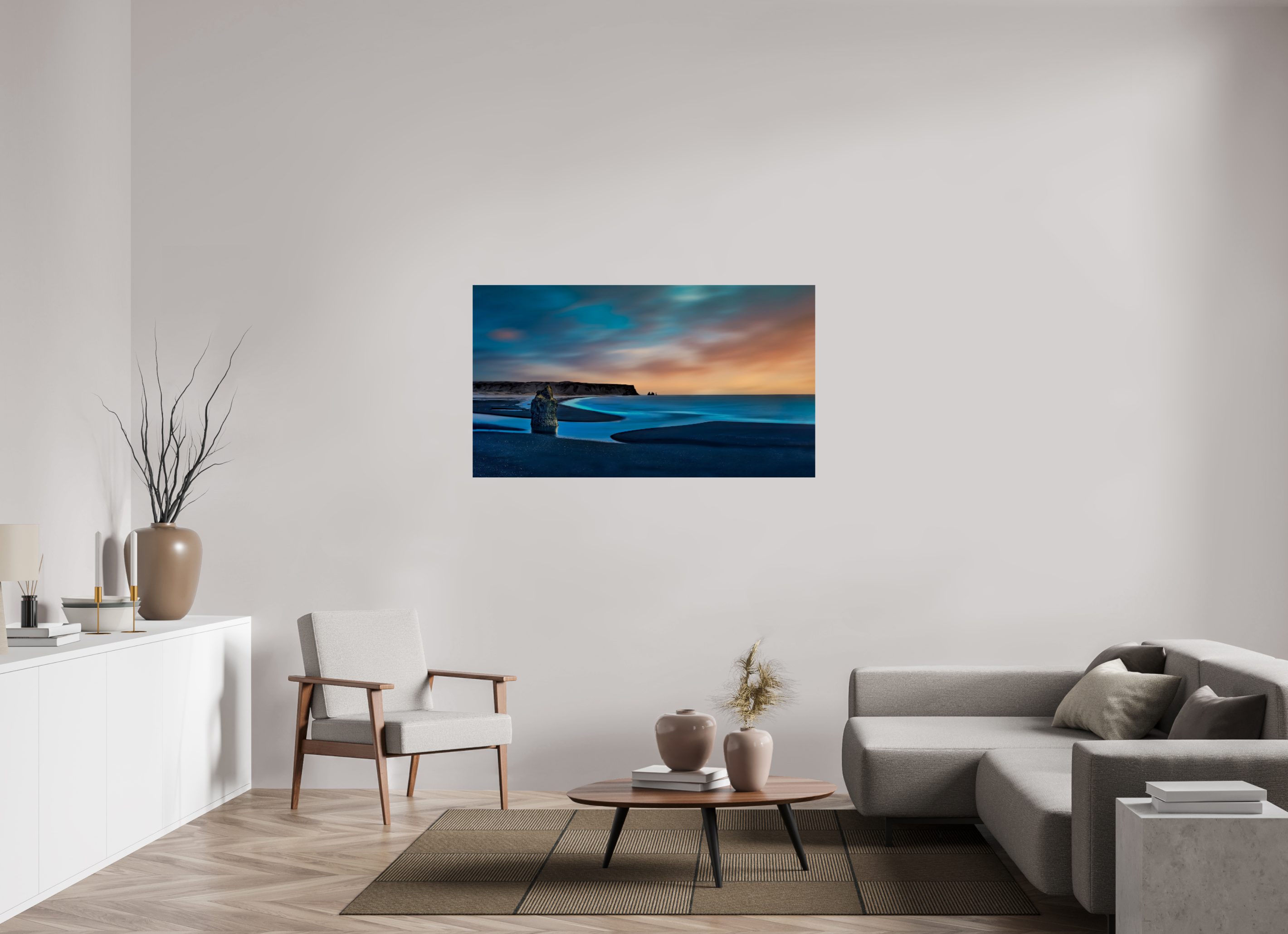 55 x 30.9″, Giclée Alu-Dibond Reynisfjara