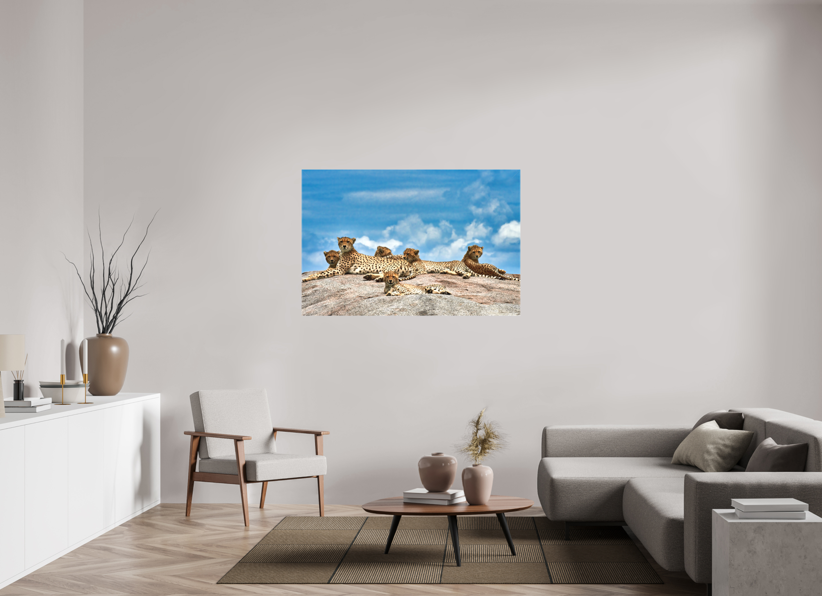 54 x 36″, Fine Art Textile Super Mom & Cubs