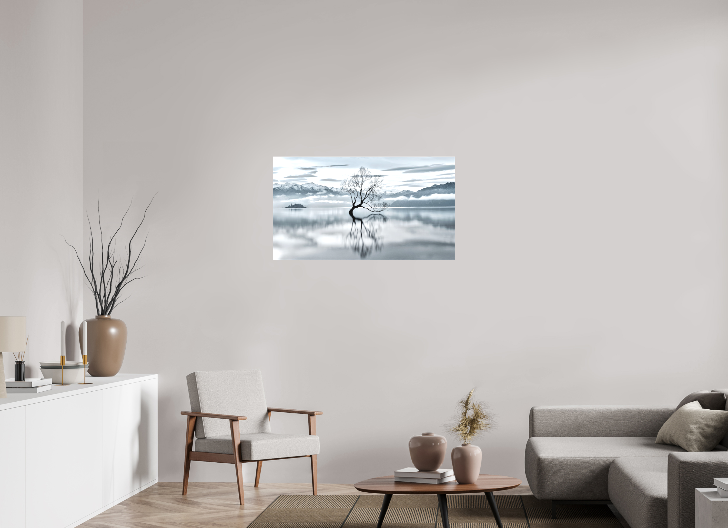 40 x 22.5″, Fine Art Textile Wanaka III: Almost Monochrome