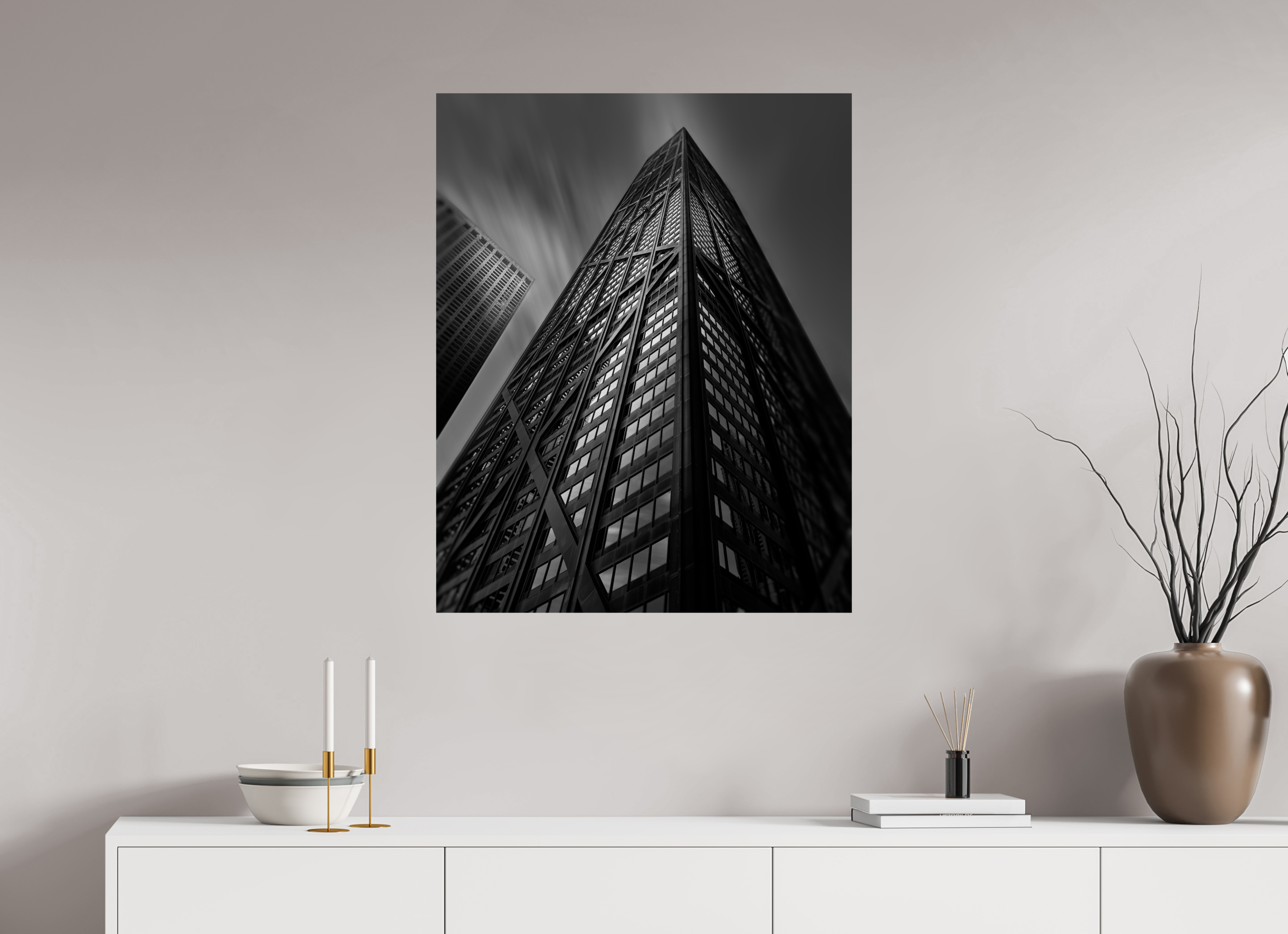 28 x 35″, Giclée Alu-Dibond Chicago's John Hancock Building