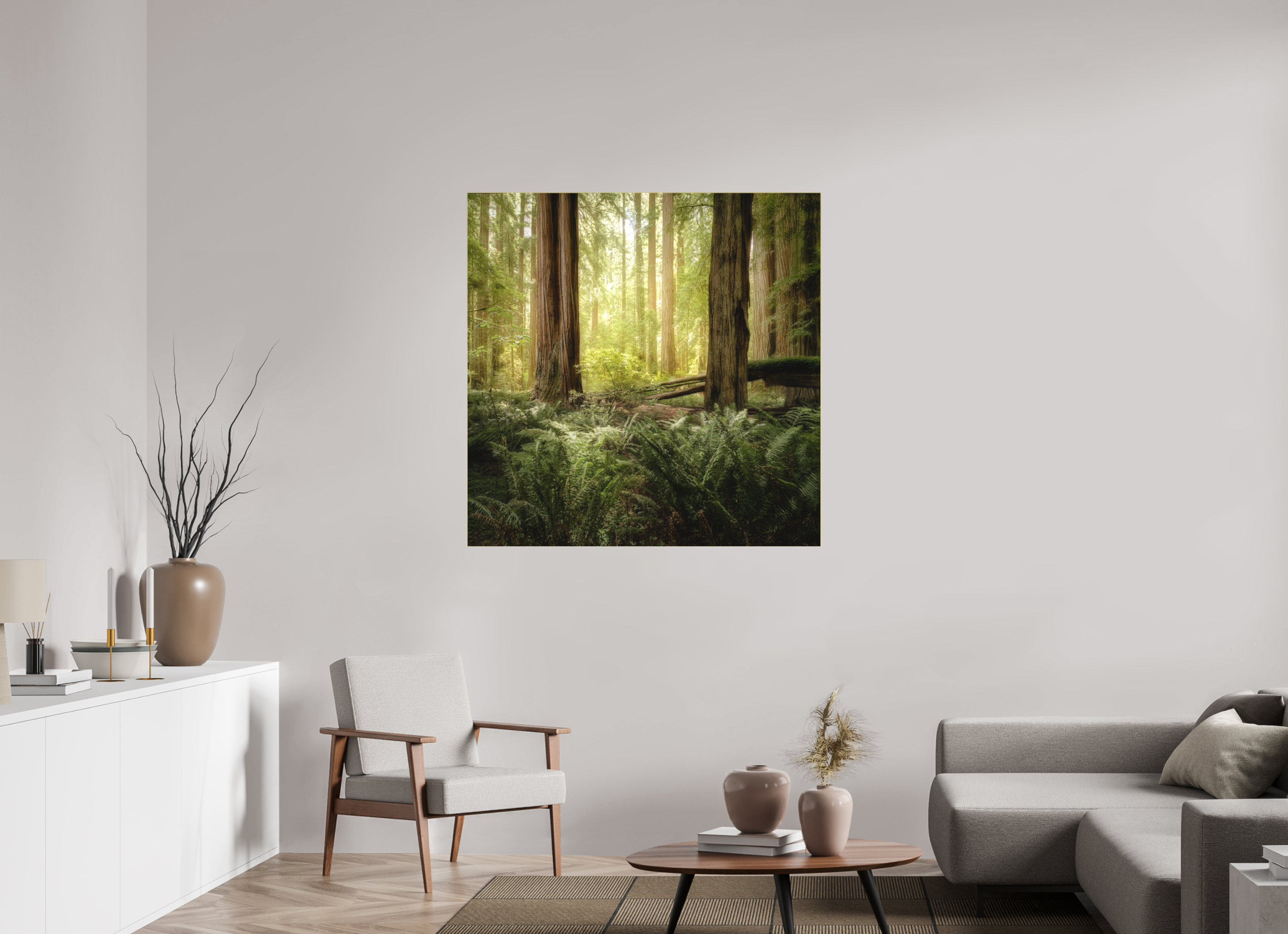 45 x 45″, Bonded Acrylic Gold Frame Lux Armarium: Stout Grove