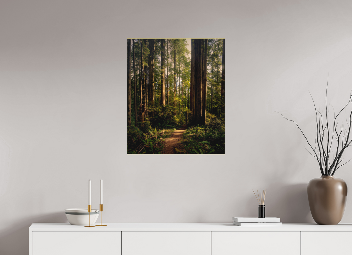 24 x 28.5″, Bonded Acrylic Gold Frame "I went to the woods . . .."