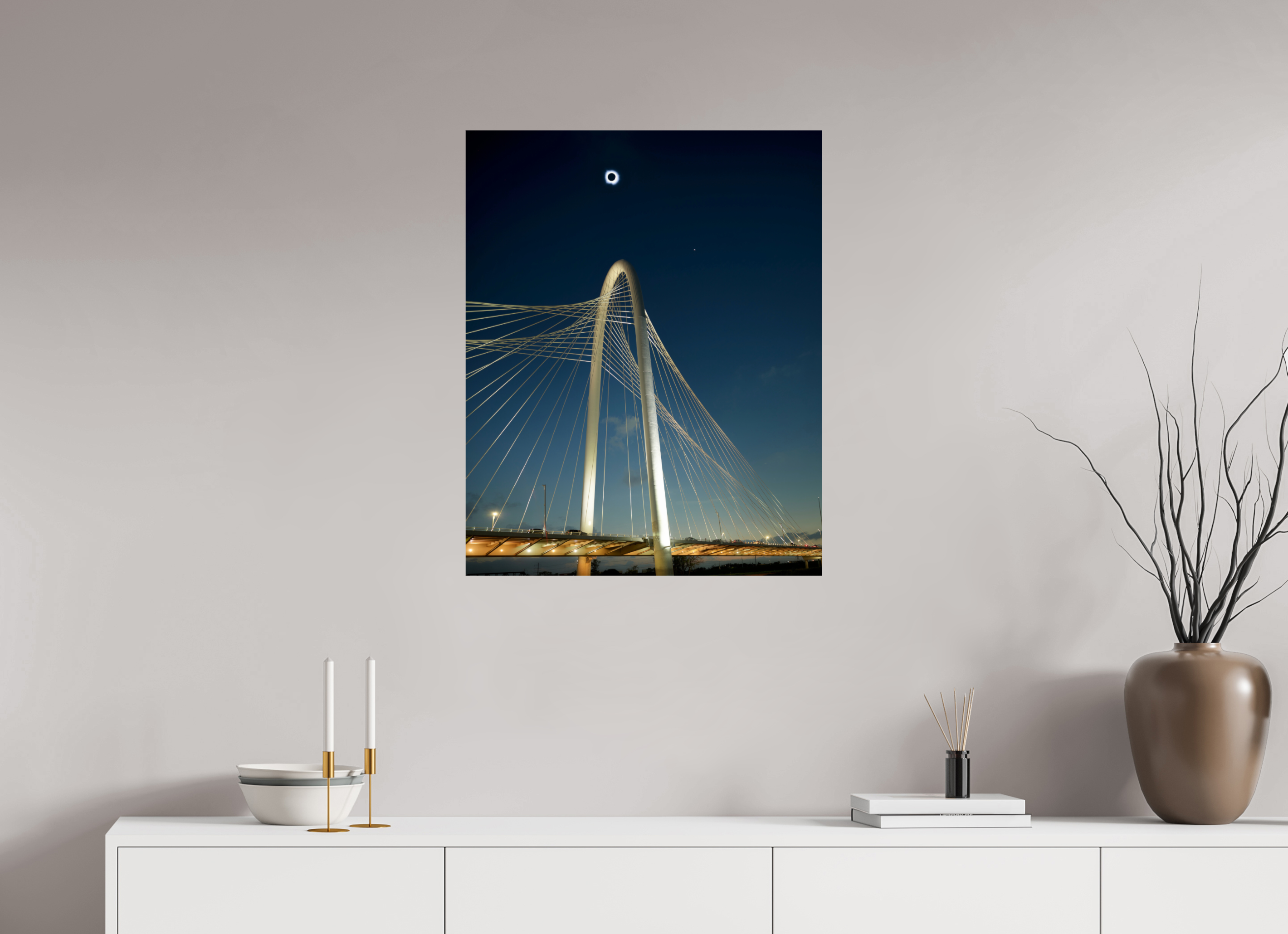 24 x 30″, Giclée Alu-Dibond 2024 Eclipse: Over Margaret Hunt Hill Bridge