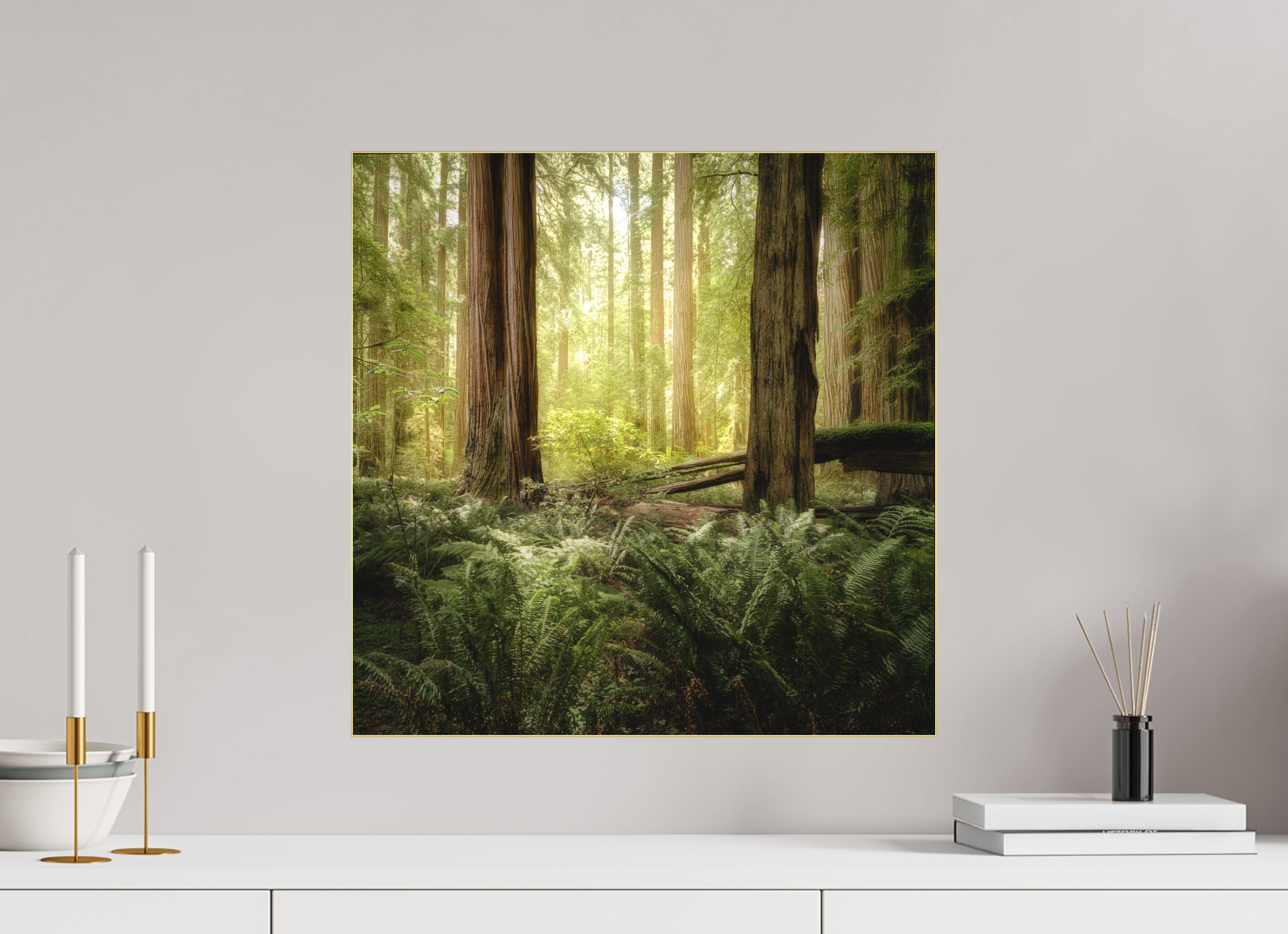 20 x 20″, Bonded Acrylic Gold Frame Lux Armarium: Stout Grove