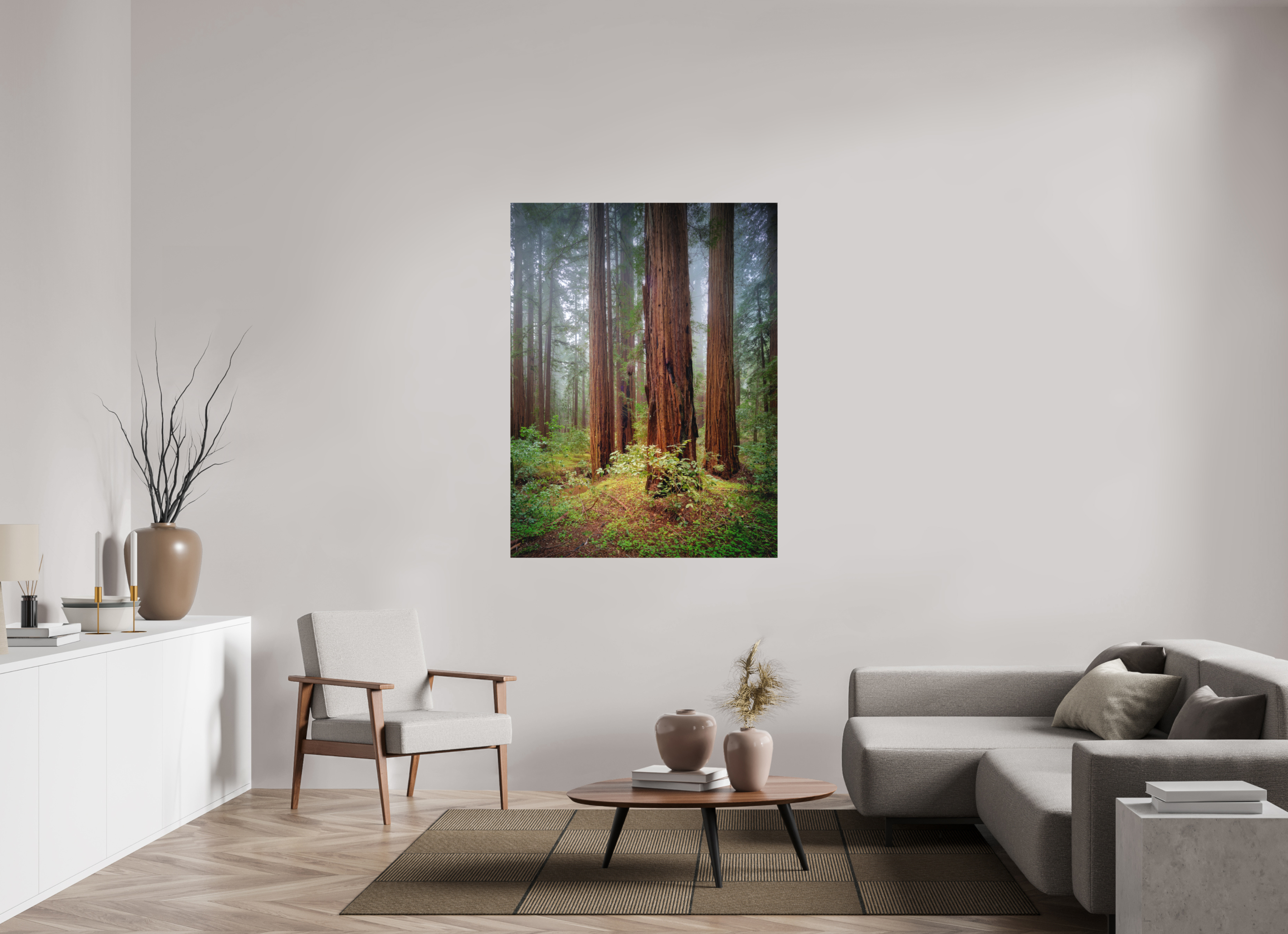 42 x 56″, Fine Art Textile Armstrong Redwoods I: Truncus Circle of Life