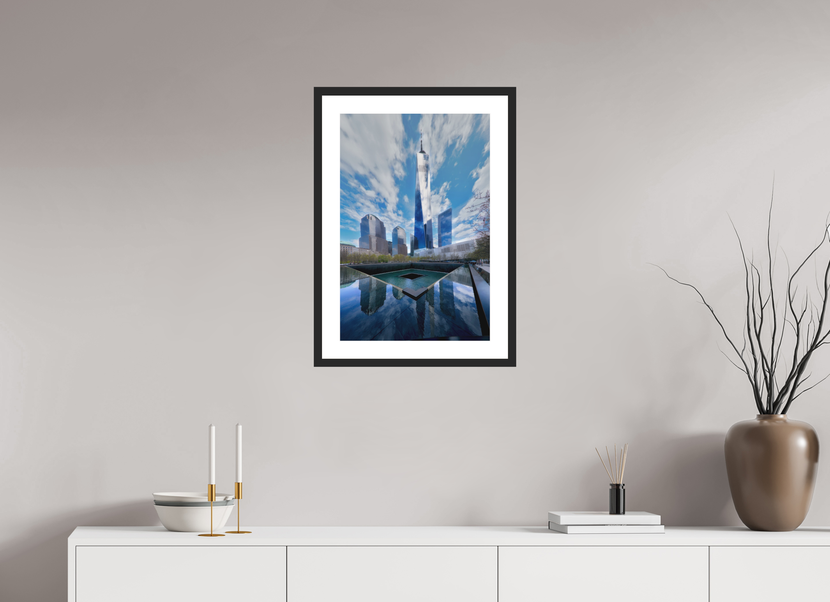 16 x 24″, Passe-Partout Black Frame 9/11 Memorial Plaza