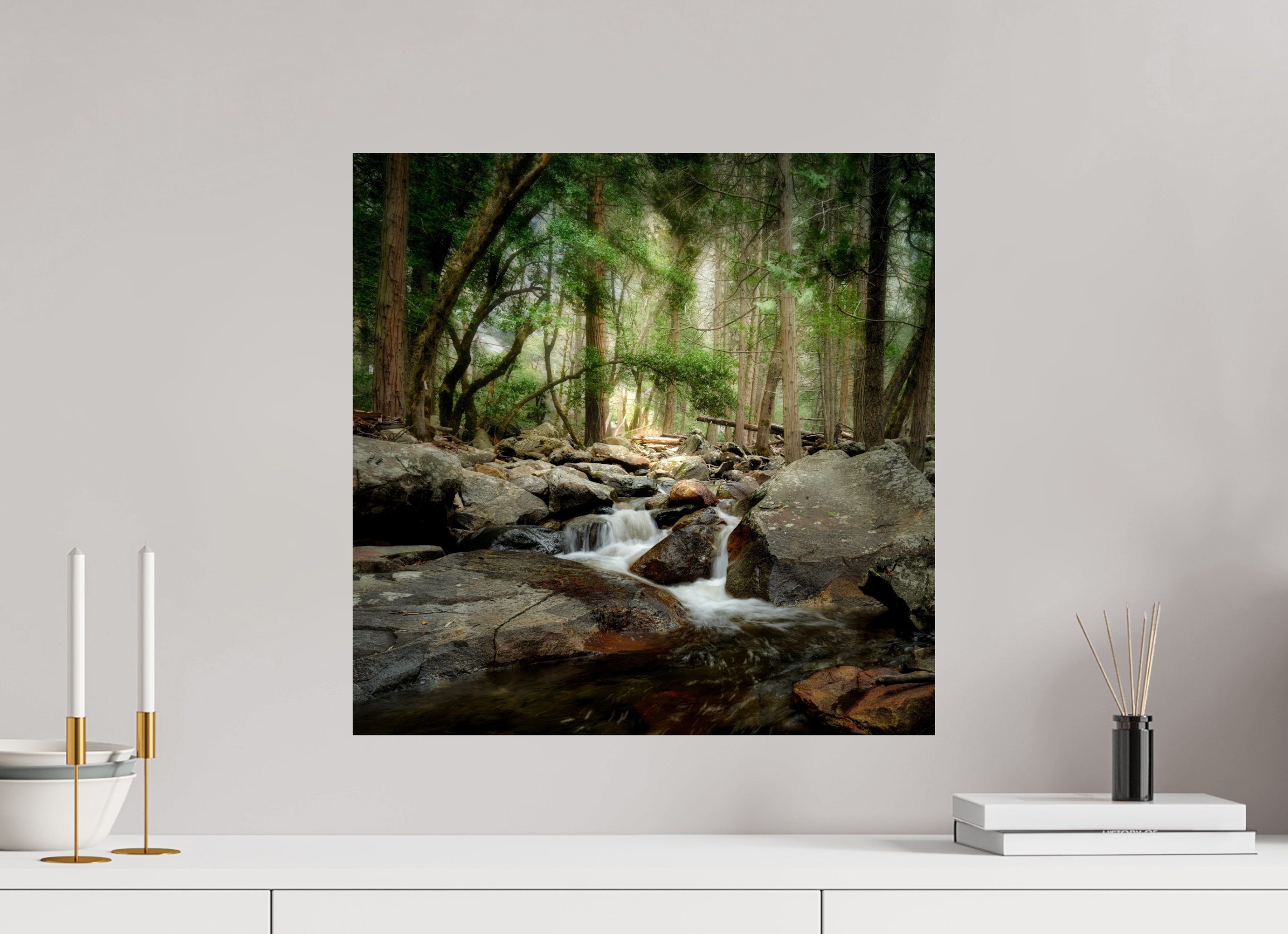 20 x 20″, Giclée Alu-Dibond Bridalveil Creek
