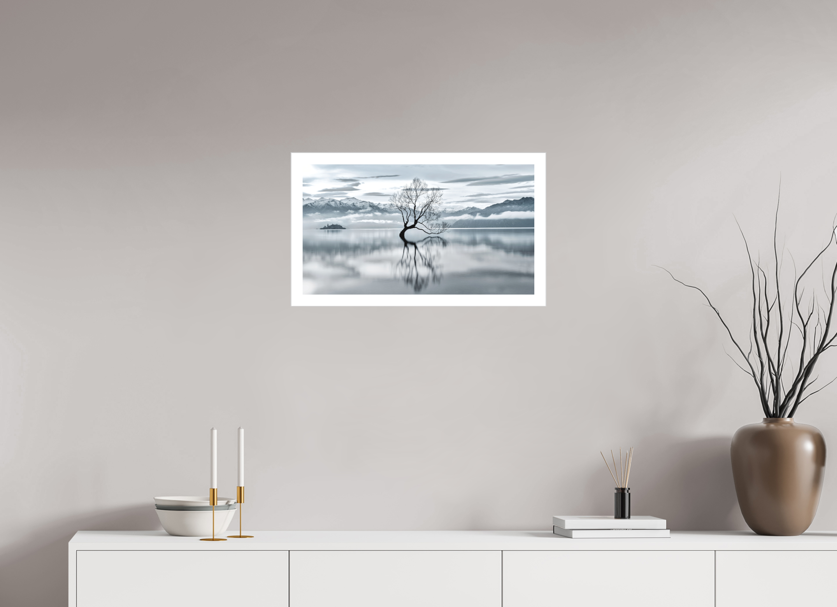 24 x 13.5″, Fine Art Bonded Acrylic Wanaka III: Almost Monochrome