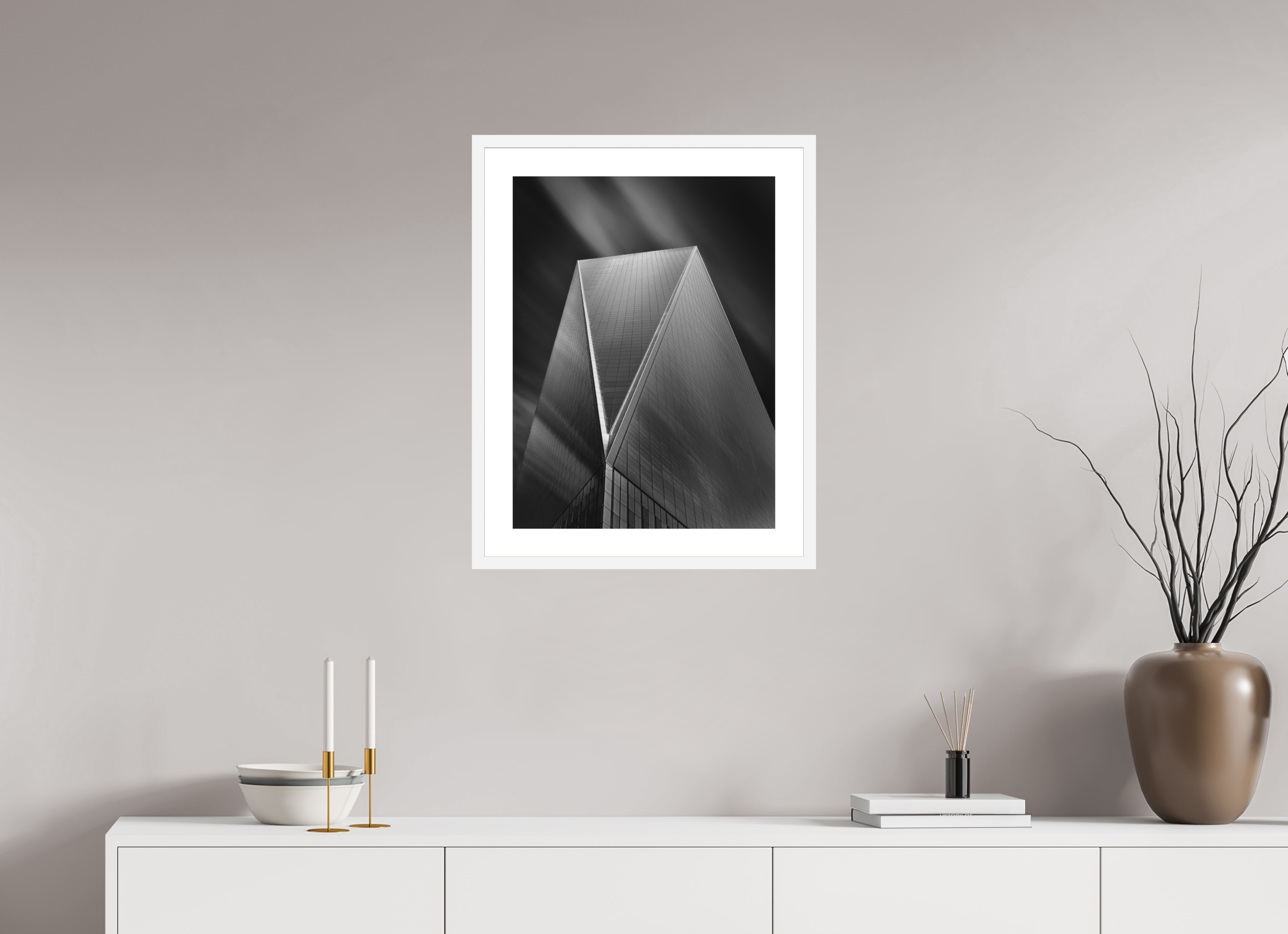 18 x 24″, Passe-Partout White Frame Freedom Tower