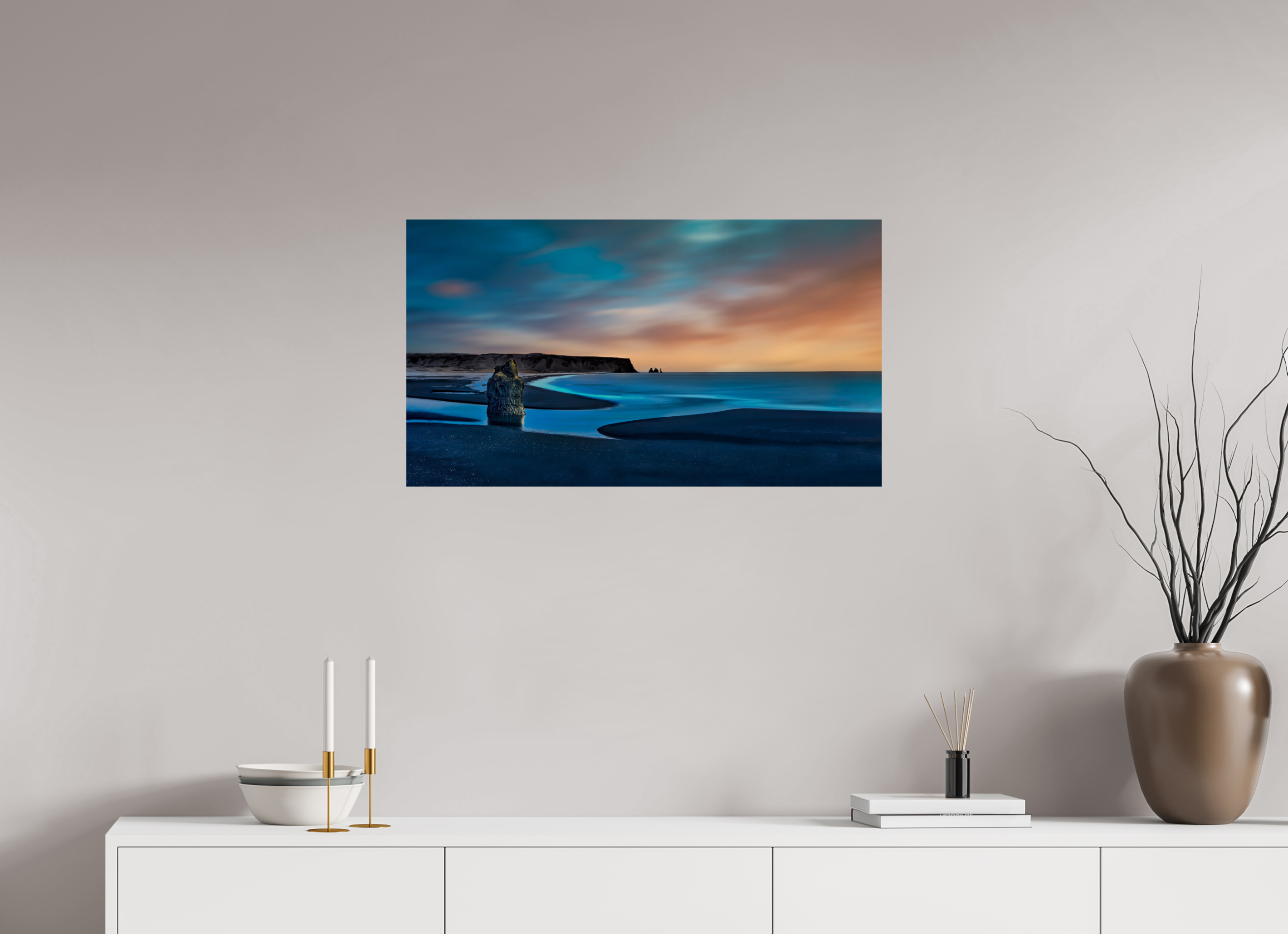 32 x 18″, Giclée Alu-Dibond Reynisfjara