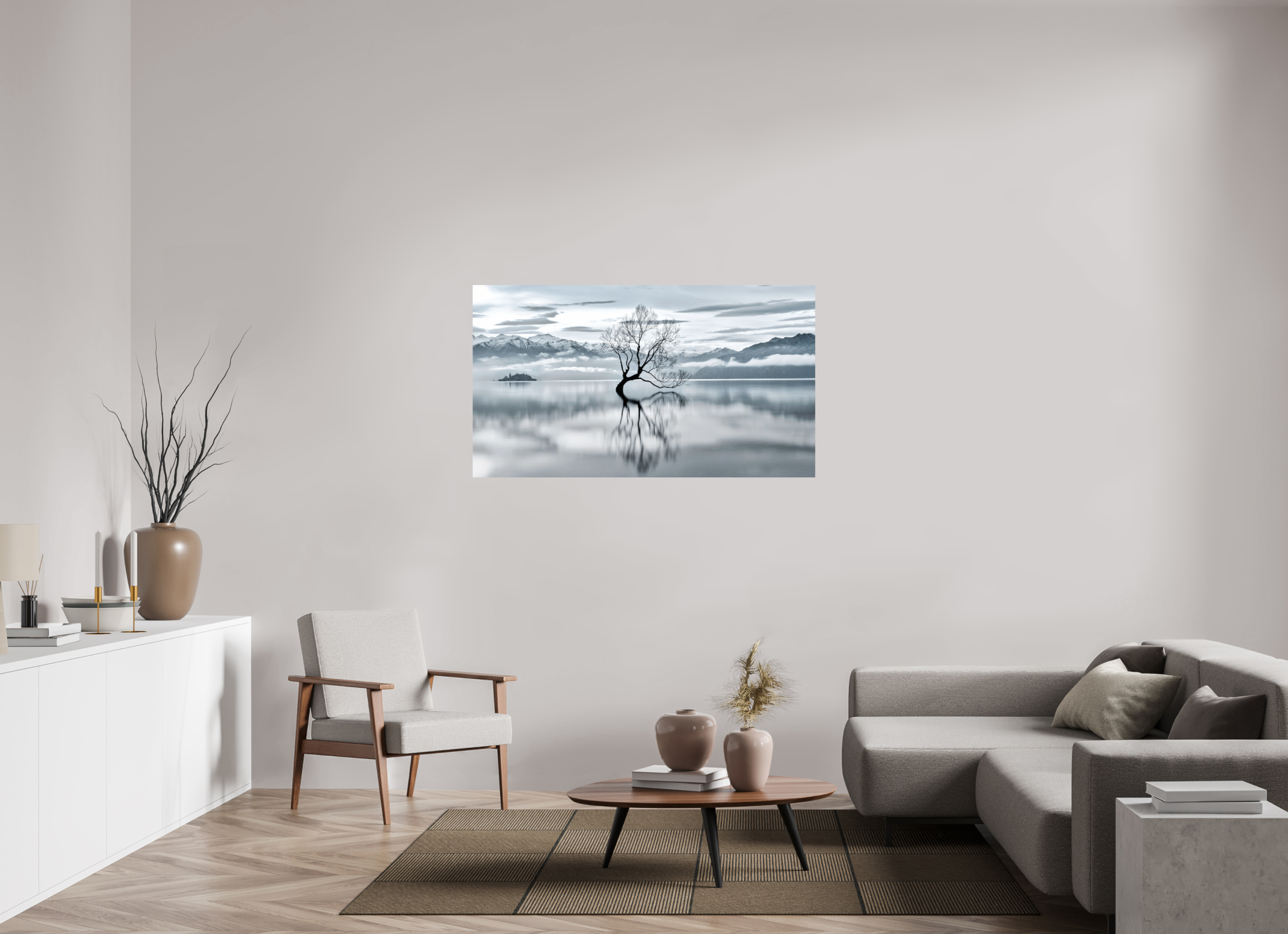 55 x 30.9″, Giclée Alu-Dibond Wanaka III: Almost Monochrome