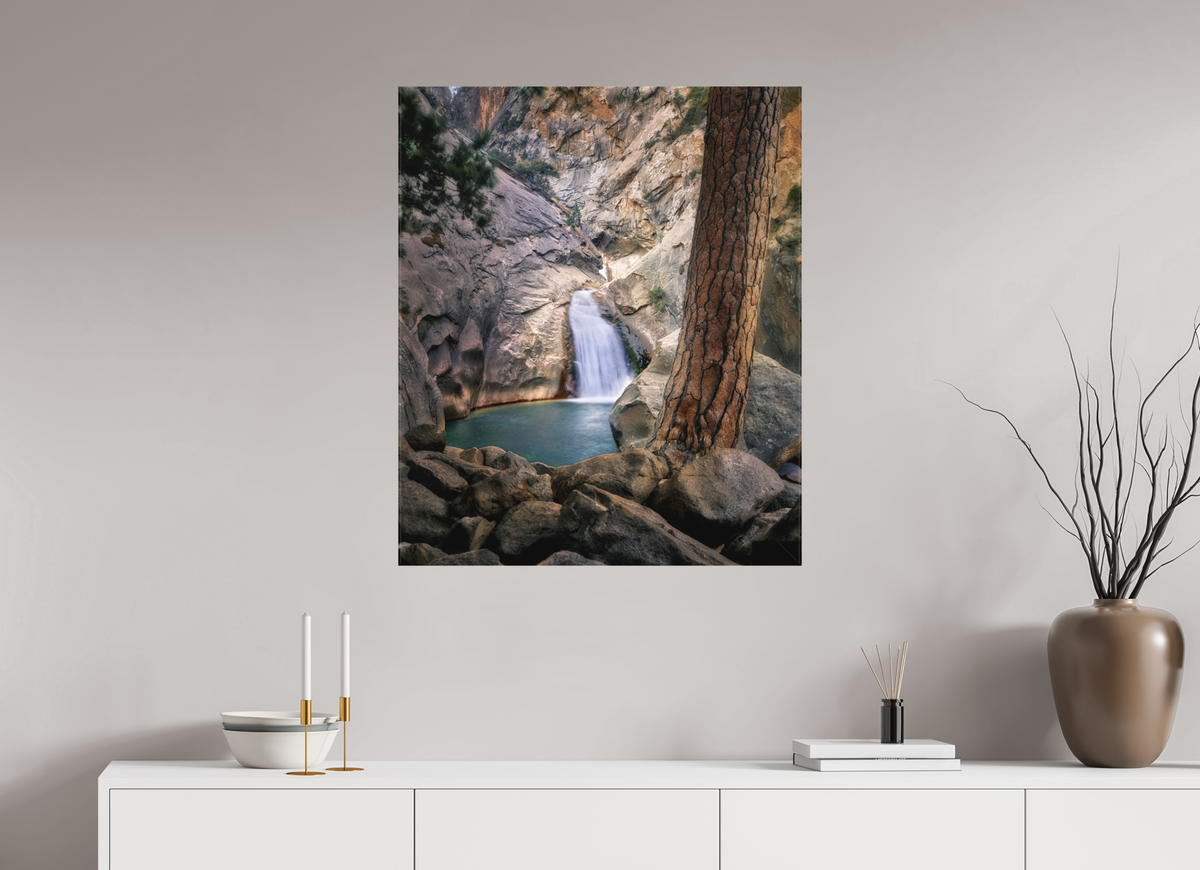 28 x 33.3″, Fine Art Textile Roaring River Falls I —Kings Canyon