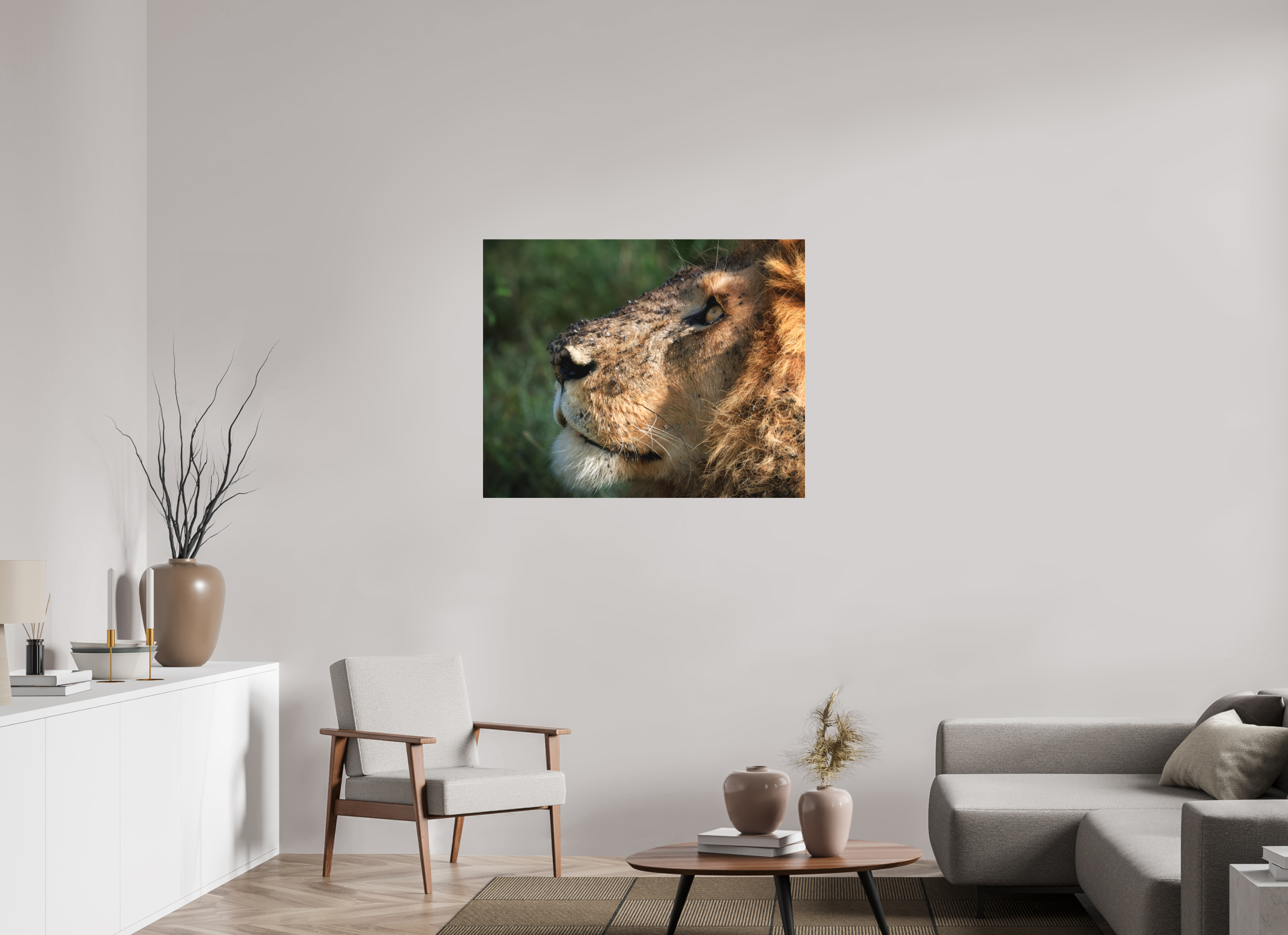 40 x 32″, Fine Art Textile The King of Most Beasts