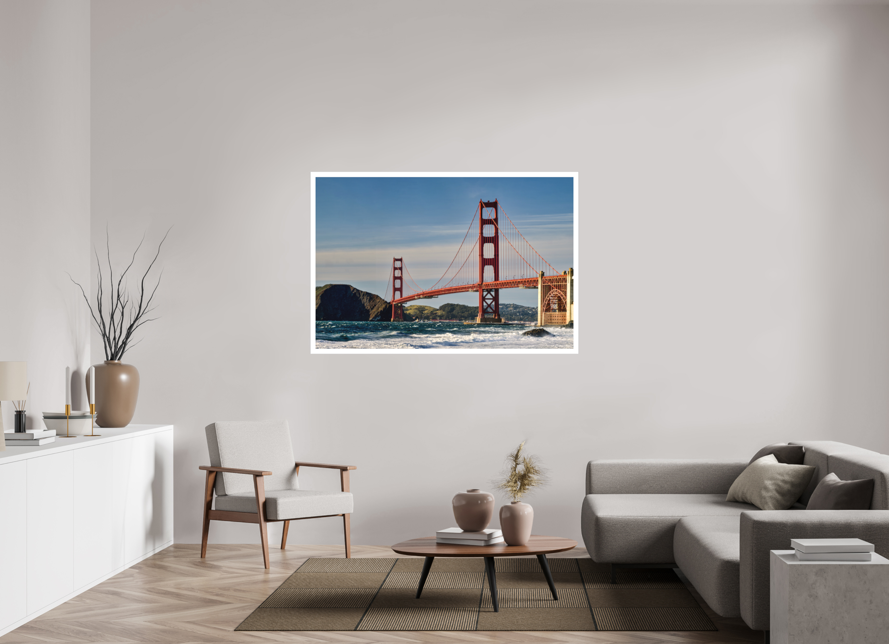 60 x 40″, Fine Art Bonded Acrylic Golden Gate I: A Postcard View