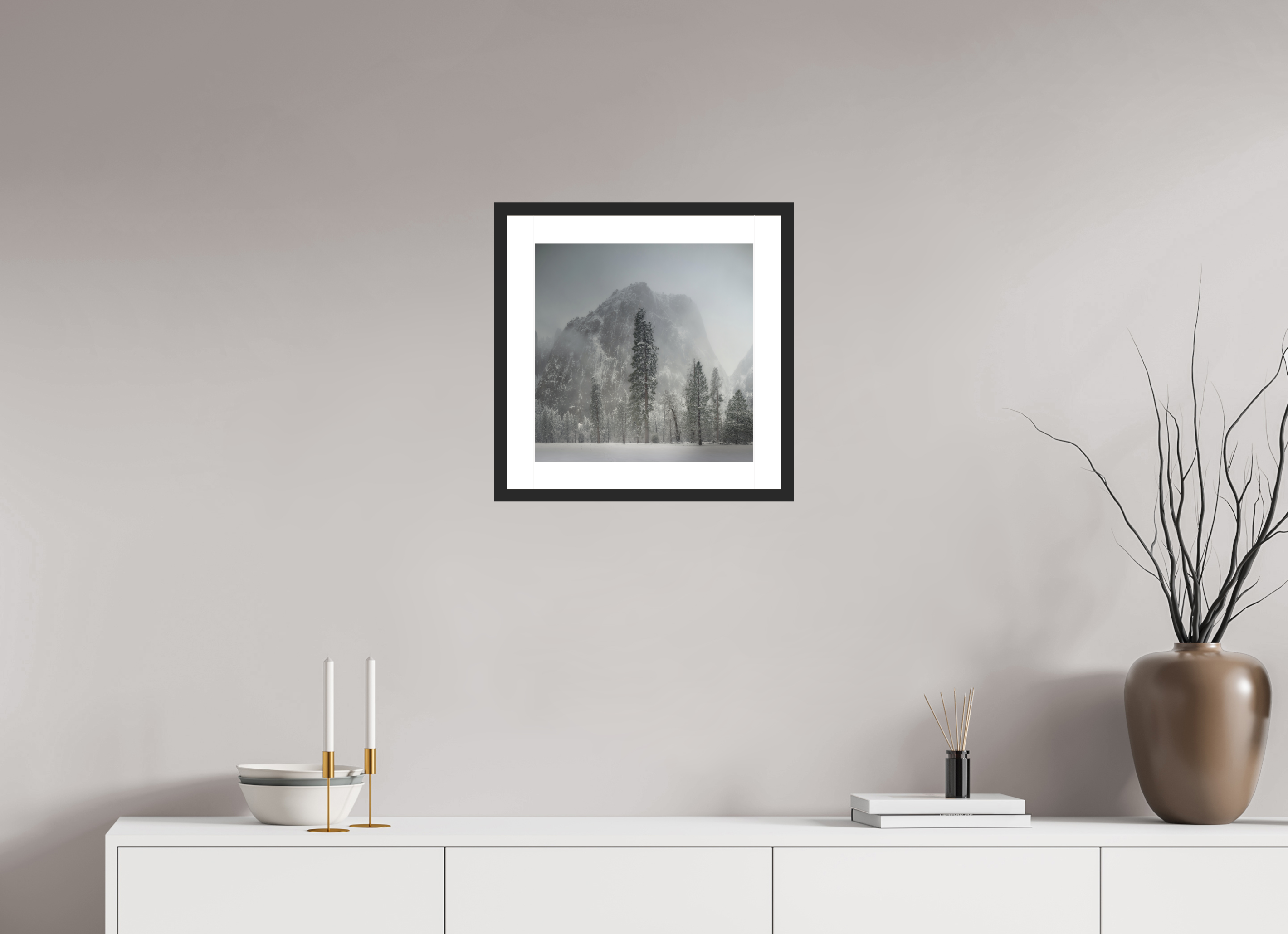15 x 15″, Passe-Partout Black Frame Winter Is Here