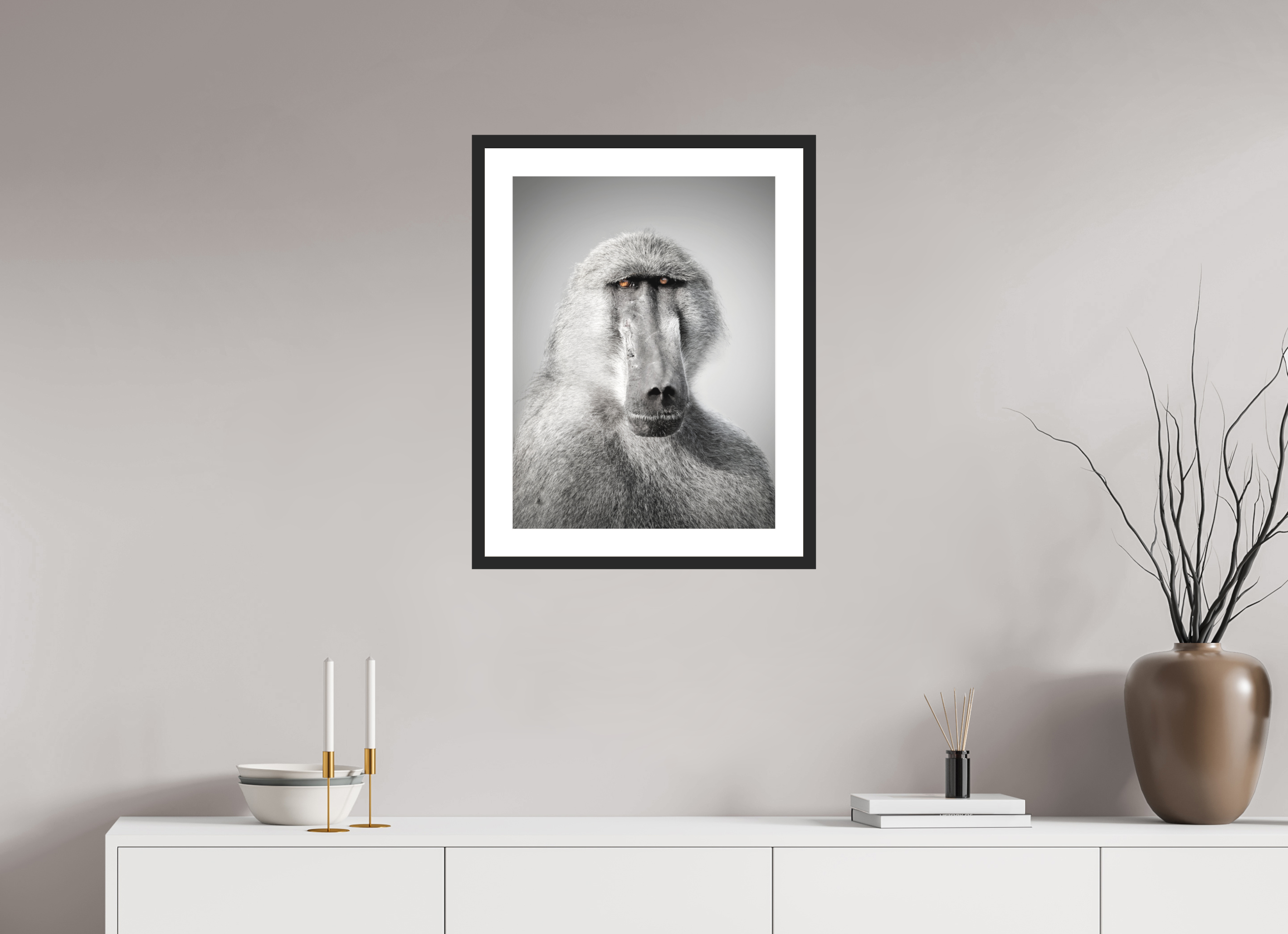 18 x 24″, Passe-Partout Black Frame Portrait of an Elder