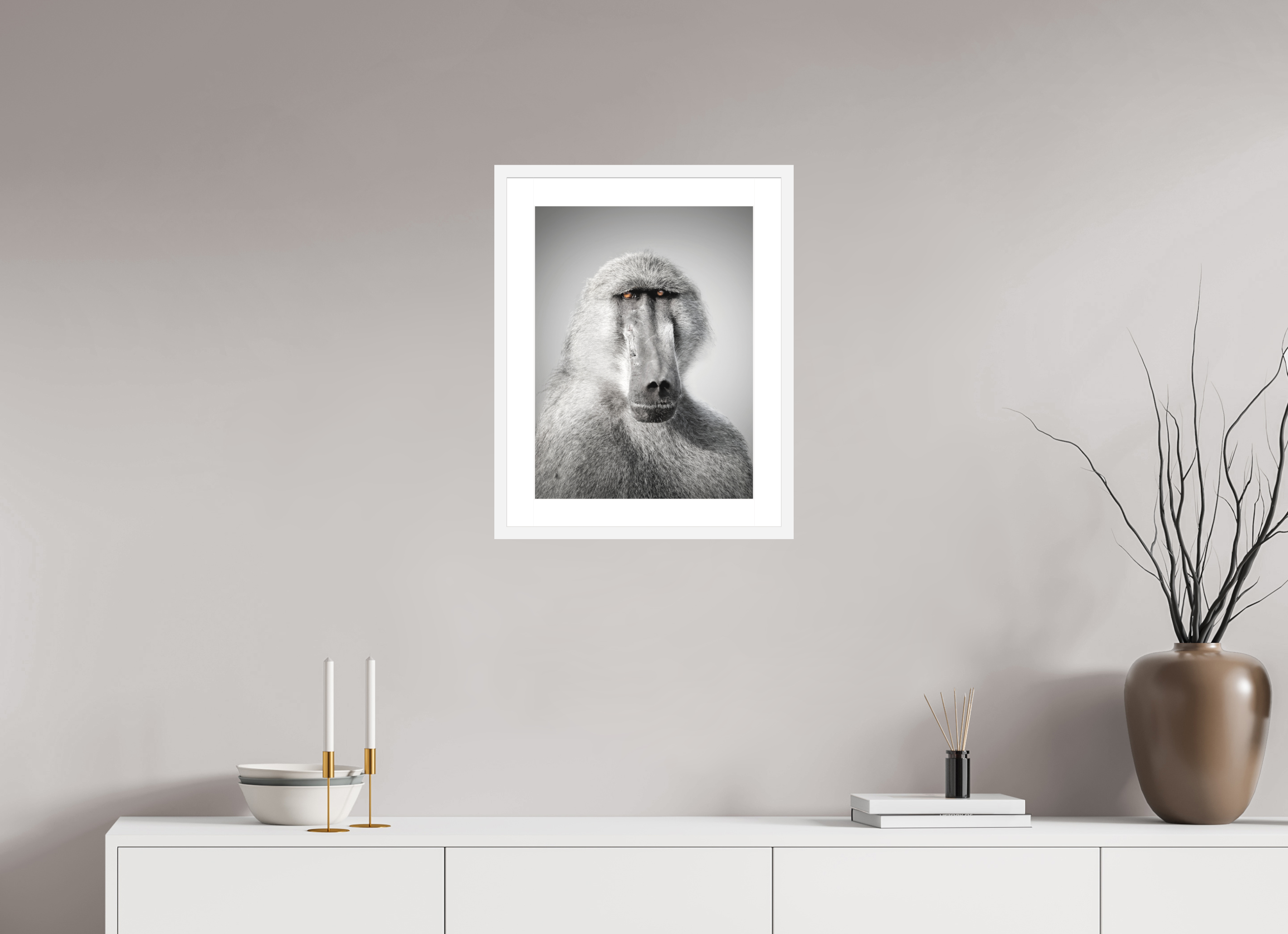 15 x 20″, Passe-Partout White Frame Portrait of an Elder