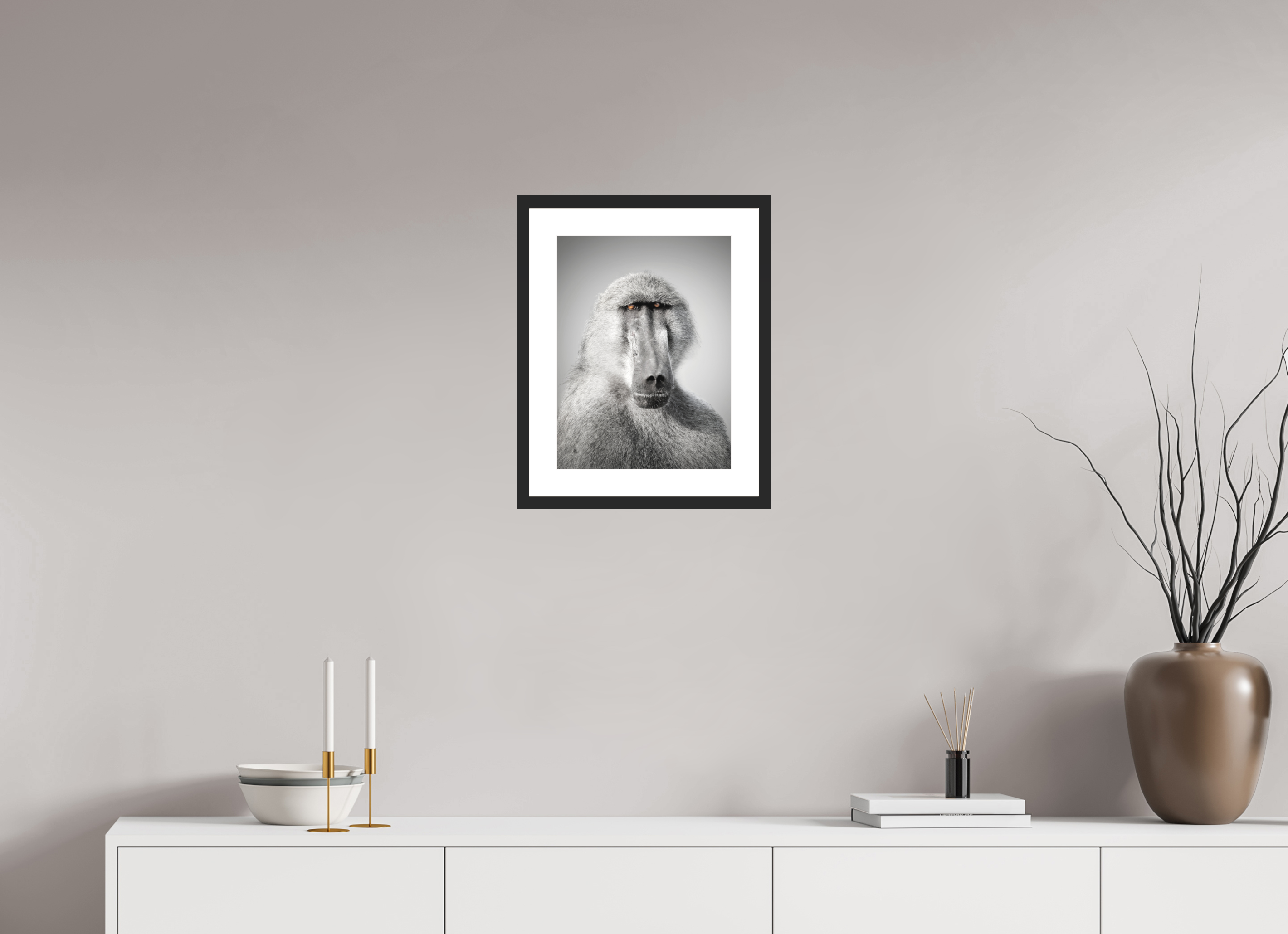 12 x 16″, Passe-Partout Black Frame Portrait of an Elder