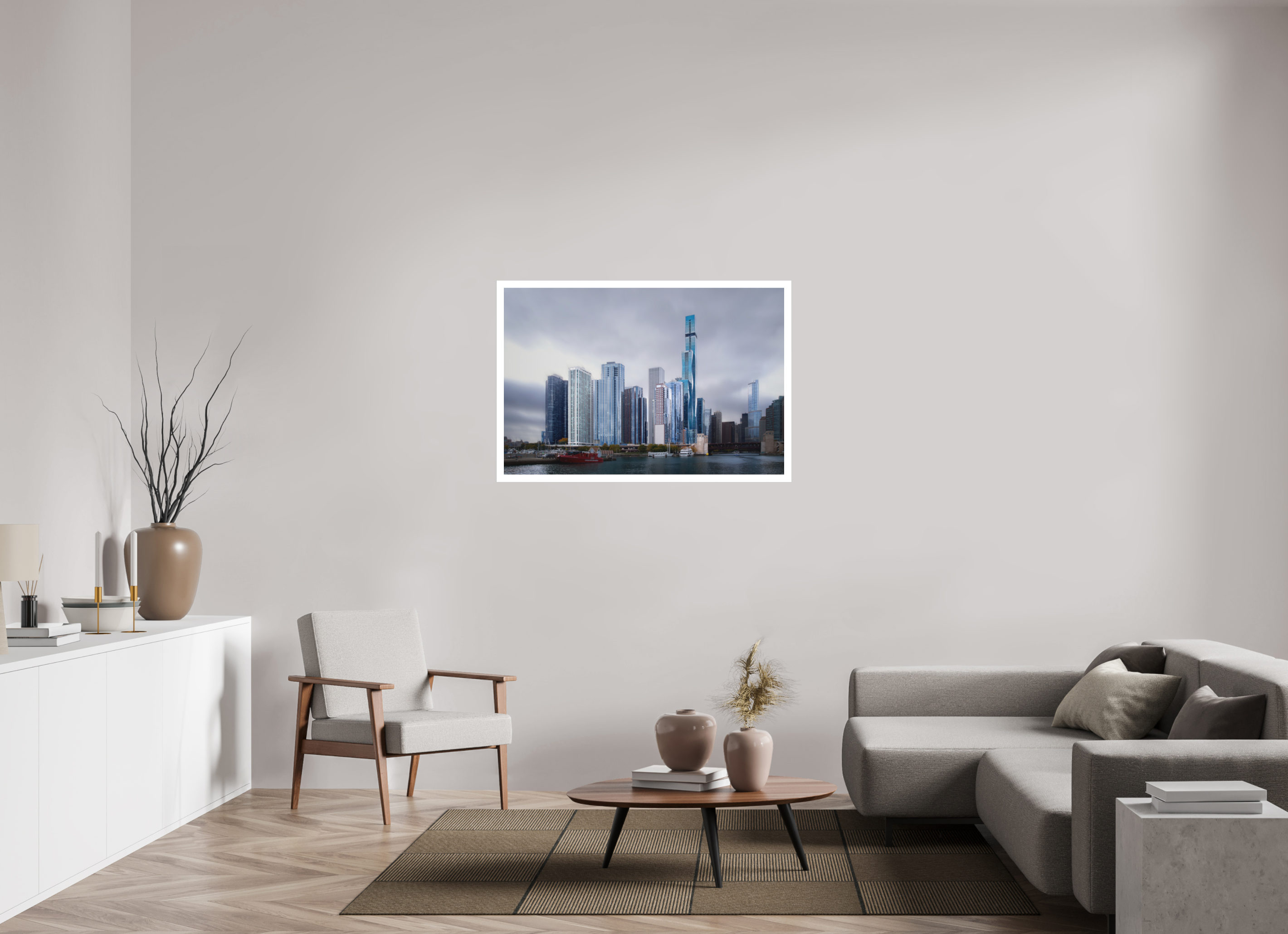 45 x 30″, Fine Art Bonded Acrylic Tomorrow Land — the Chicago Skyline