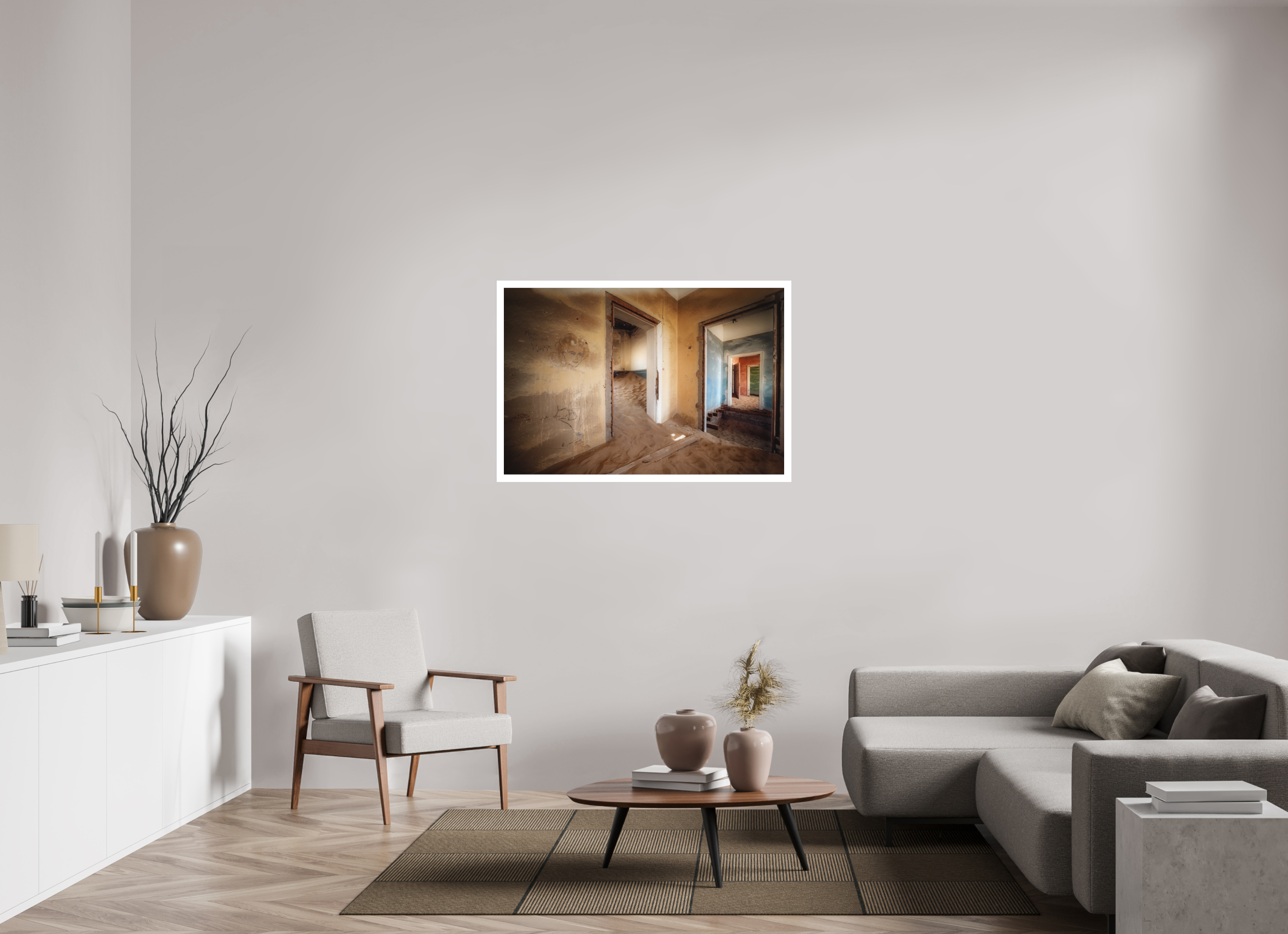 45 x 30″, Fine Art Bonded Acrylic Lost Dreams of Kolmanskop
