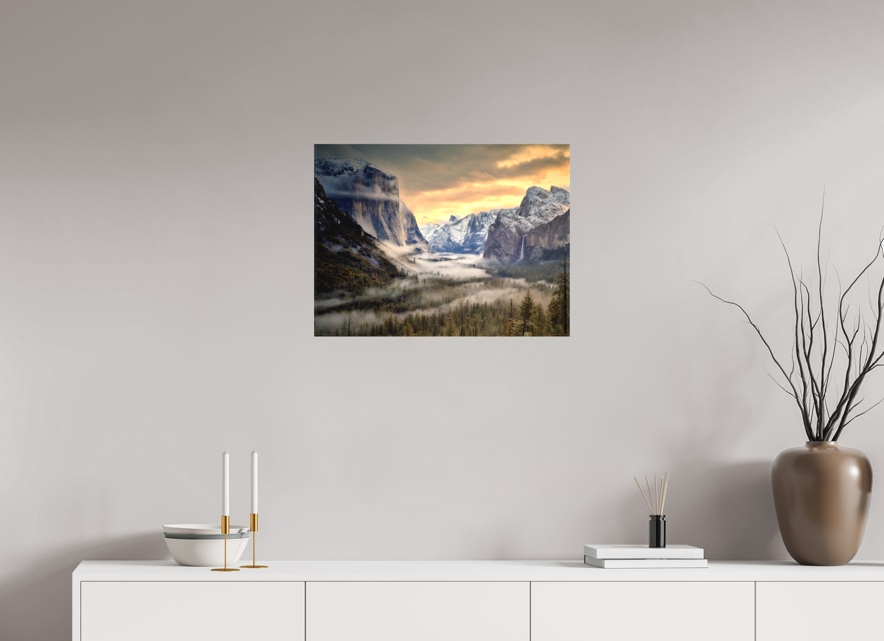 24 x 18″, Fine Art Textile Tunnel View Winter Dawn