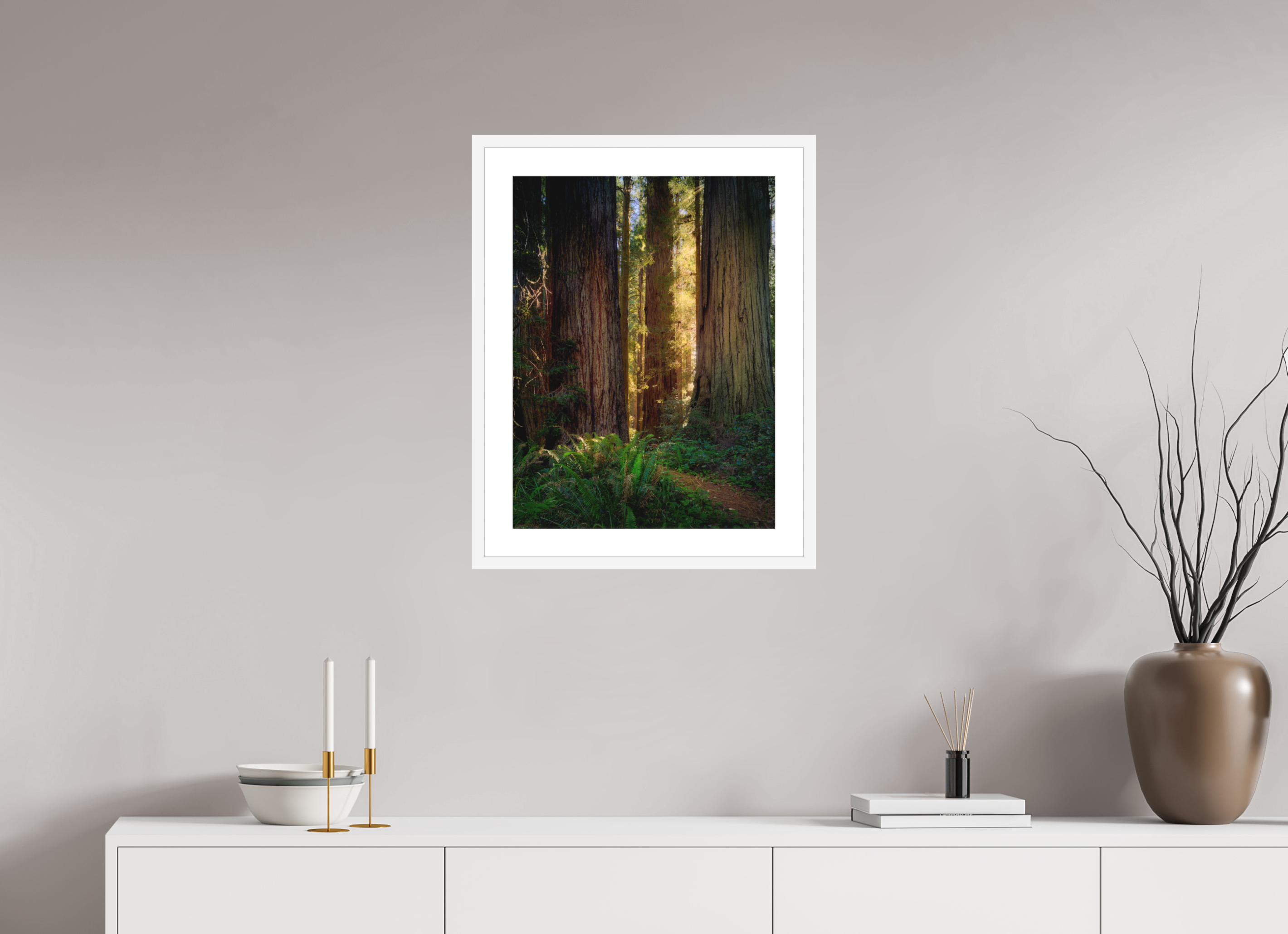 18 x 24″, Passe-Partout White Frame Novaculata: Back to the Redwoods