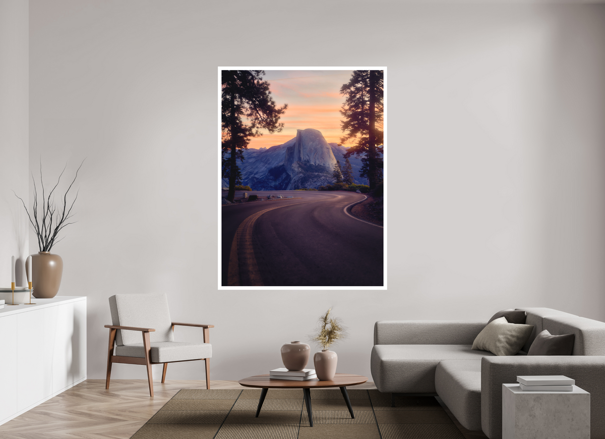 54 x 72″, Bonded Acrylic Mat + Silver Frame Flexus: Half Dome from Horseshoe Curve