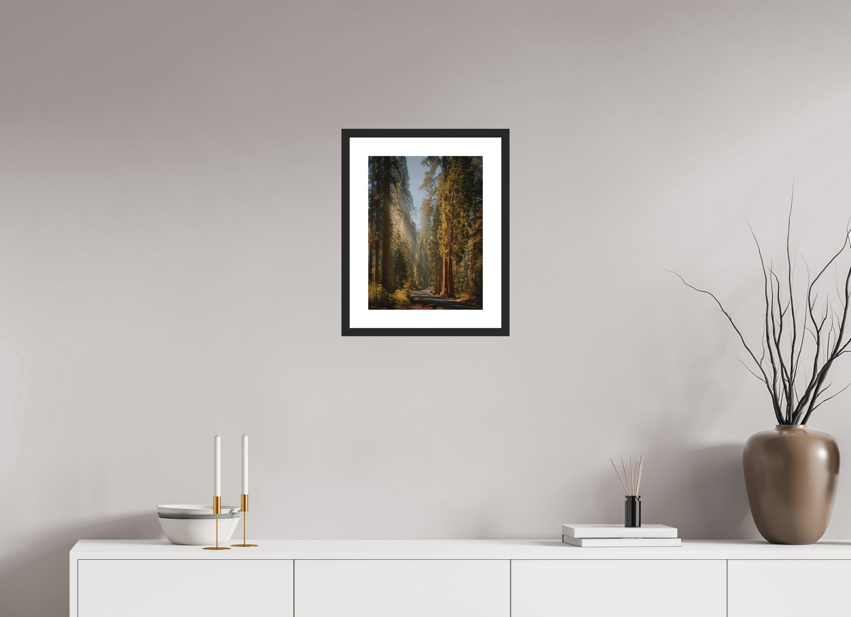 12 x 16″, Passe-Partout Black Frame The Generals Highway II: Sequoia National Park