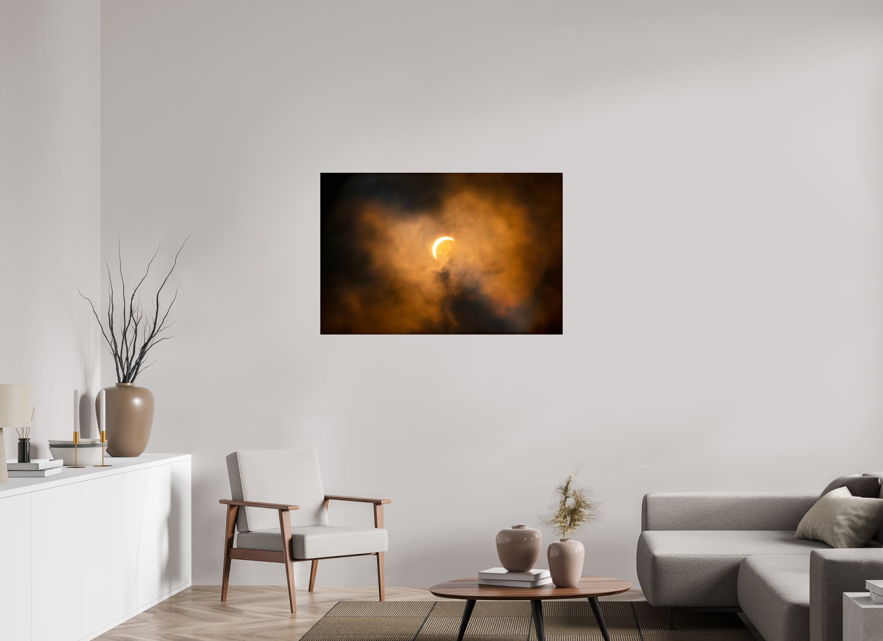45 x 30″, Giclée Alu-Dibond 2024 Eclipse: Crescent Sun