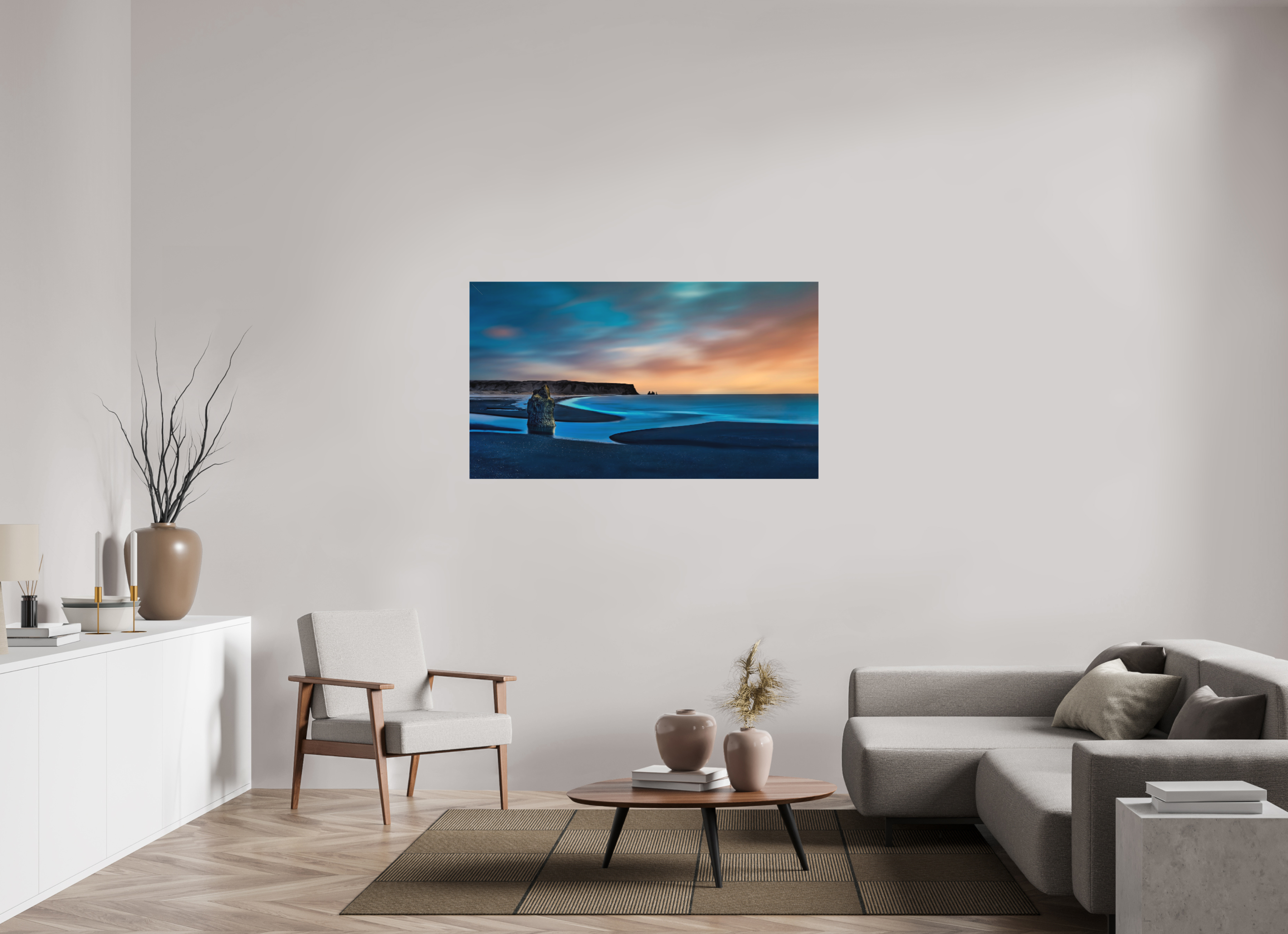 55 x 30.9″, Fine Art Textile Reynisfjara