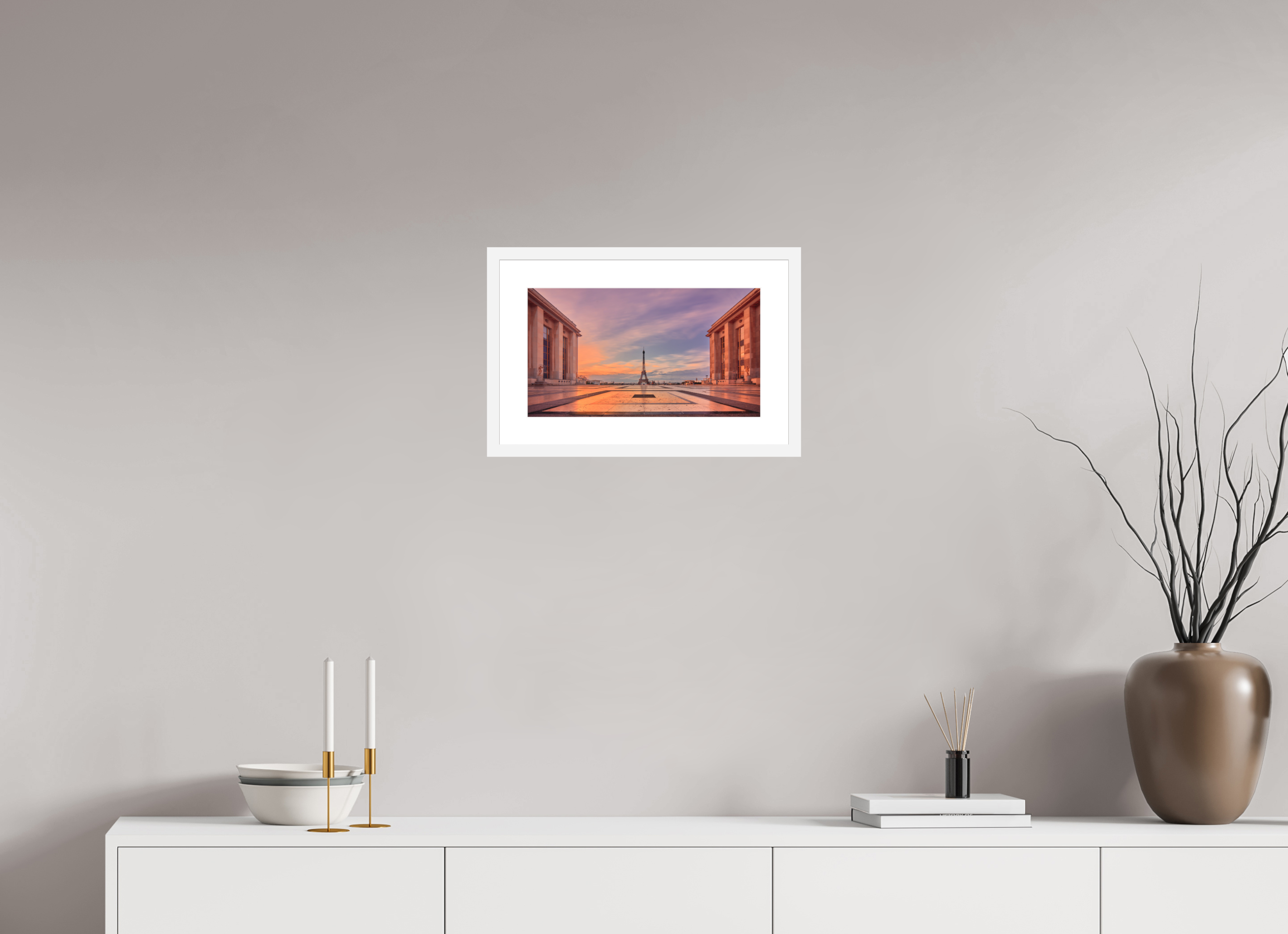 16 x 9″, Passe-Partout White Frame Trocadéro