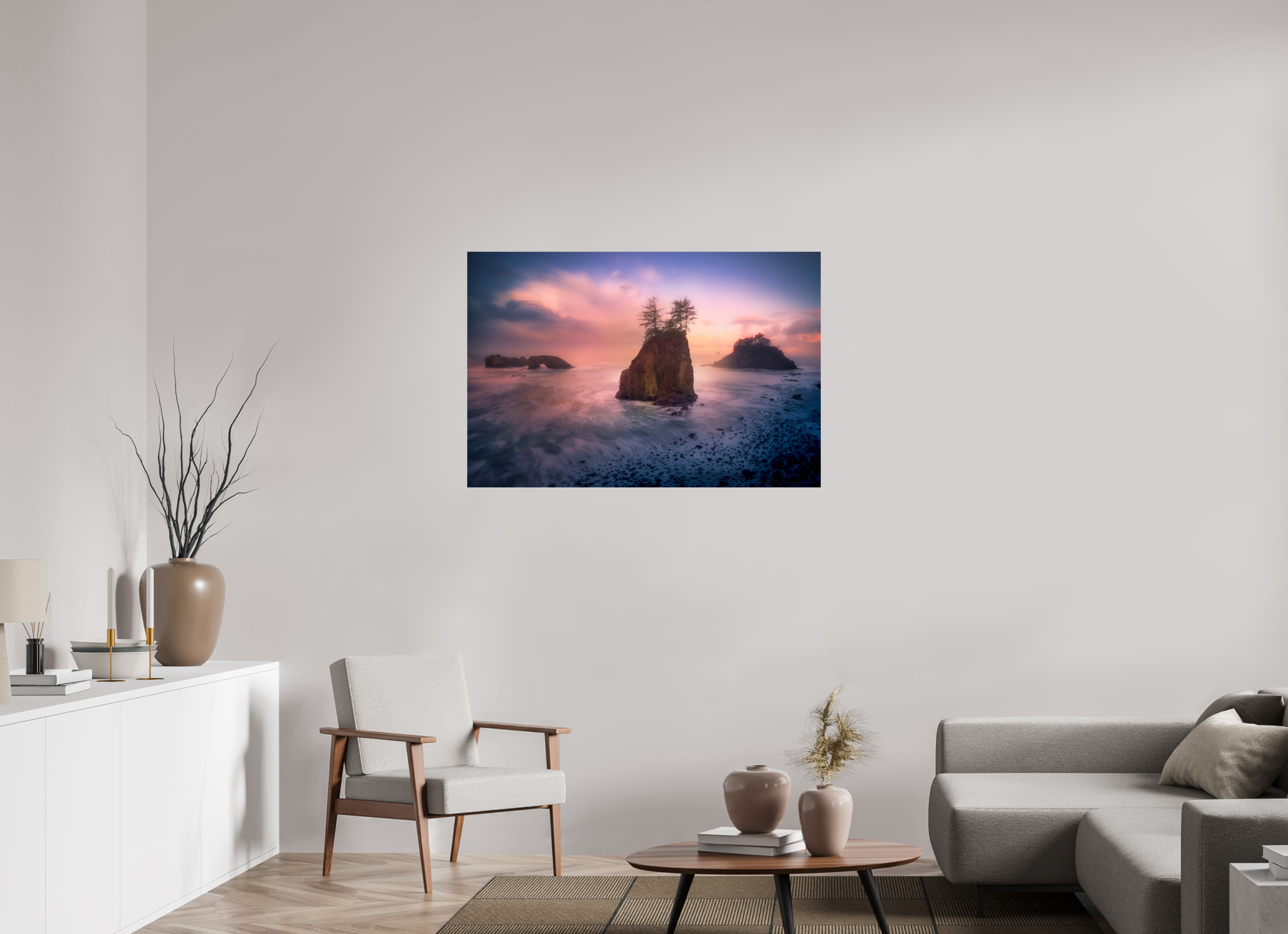 45 x 30″, Giclée Alu-Dibond The Oregon Coast: Secret Beach