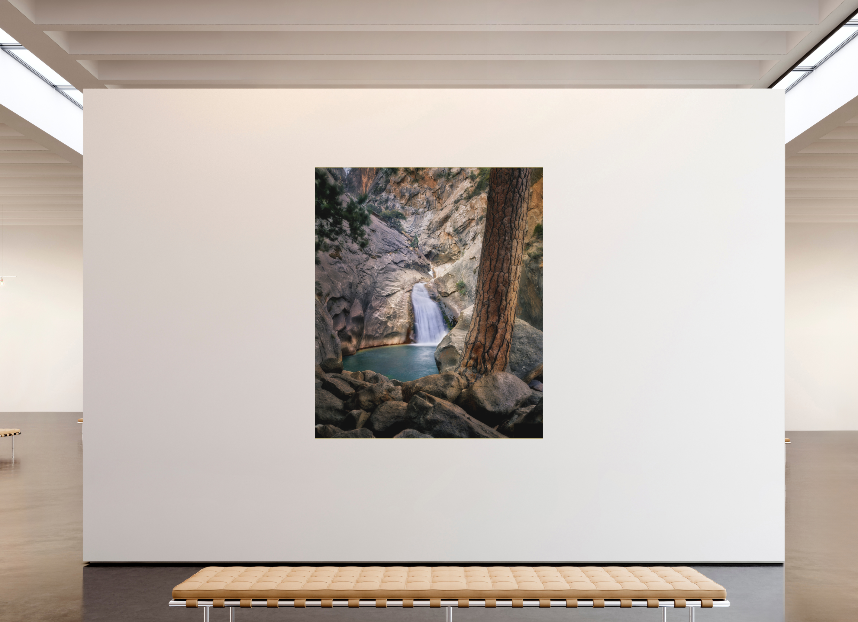 67 x 79.8″, Bonded Acrylic Gold Frame Roaring River Falls I —Kings Canyon