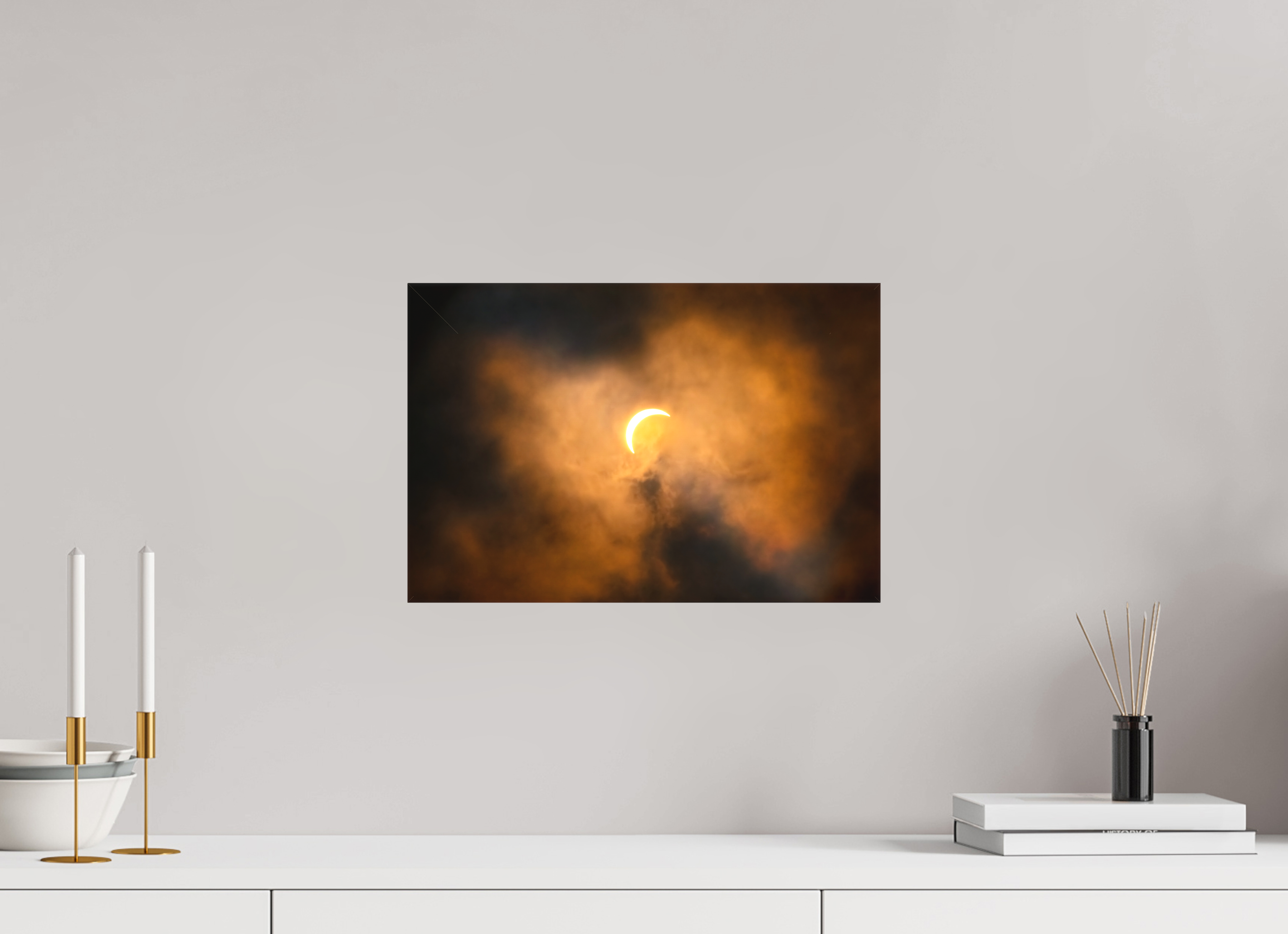 15 x 10″, Fine Art Textile 2024 Eclipse: Crescent Sun